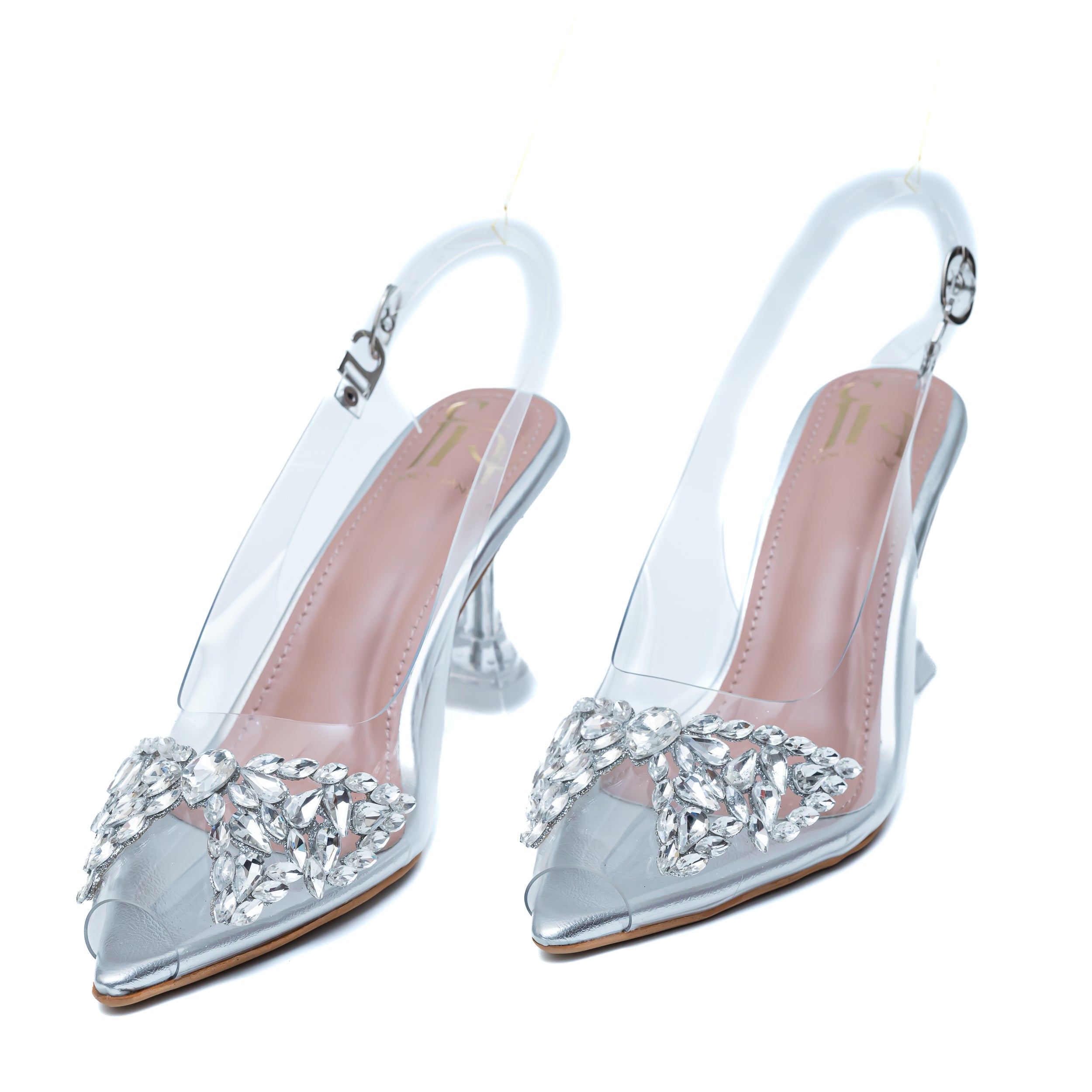 Butterfly Broach Heels - Silver