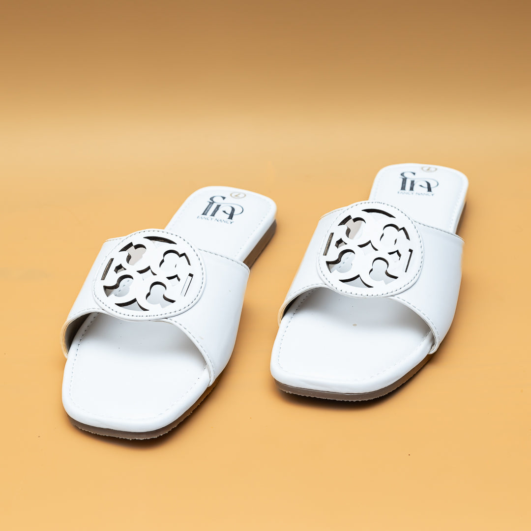 Tee Shape Slippers - White