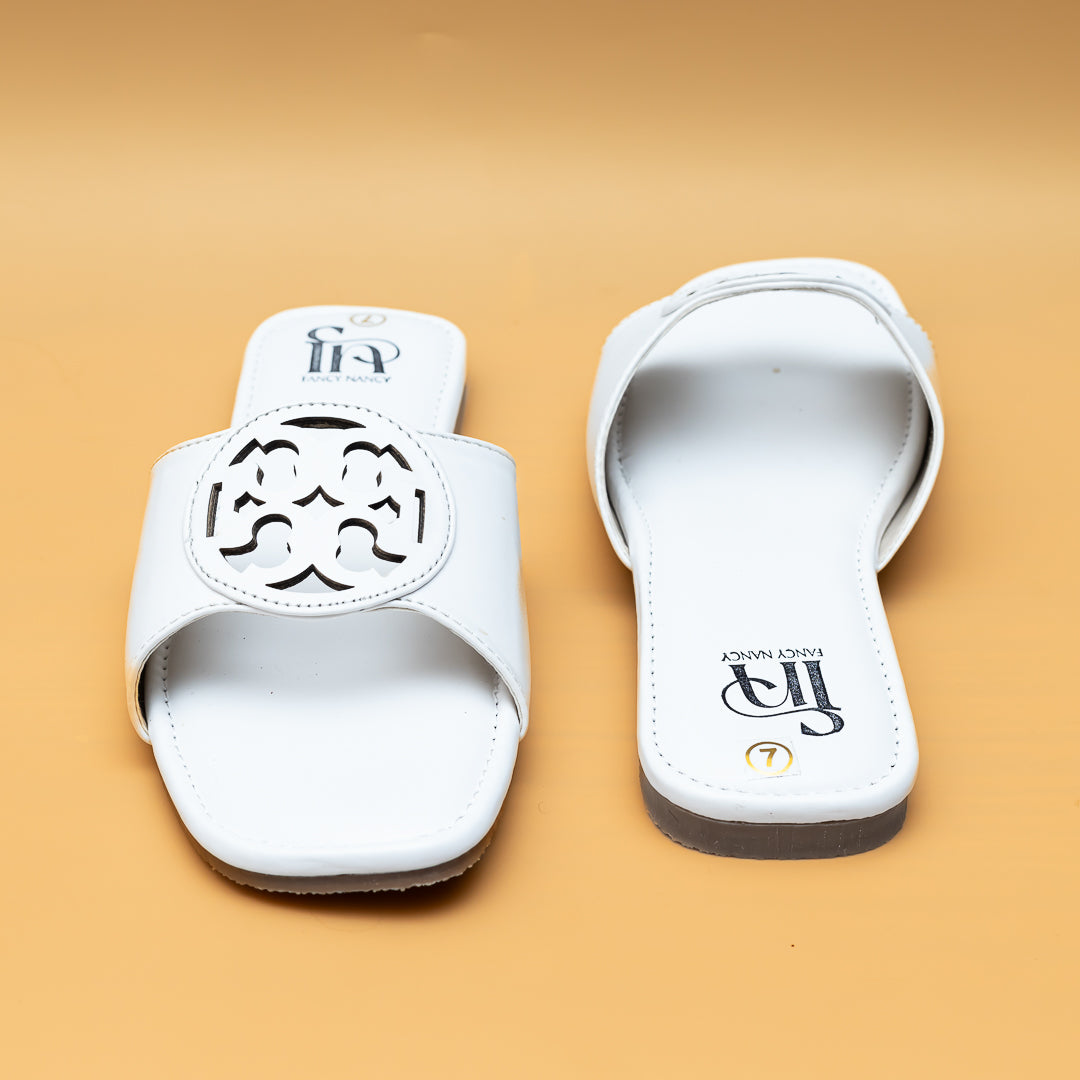 Tee Shape Slippers - White