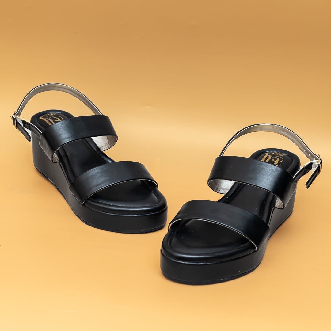 Twin Strap Sandals - Black