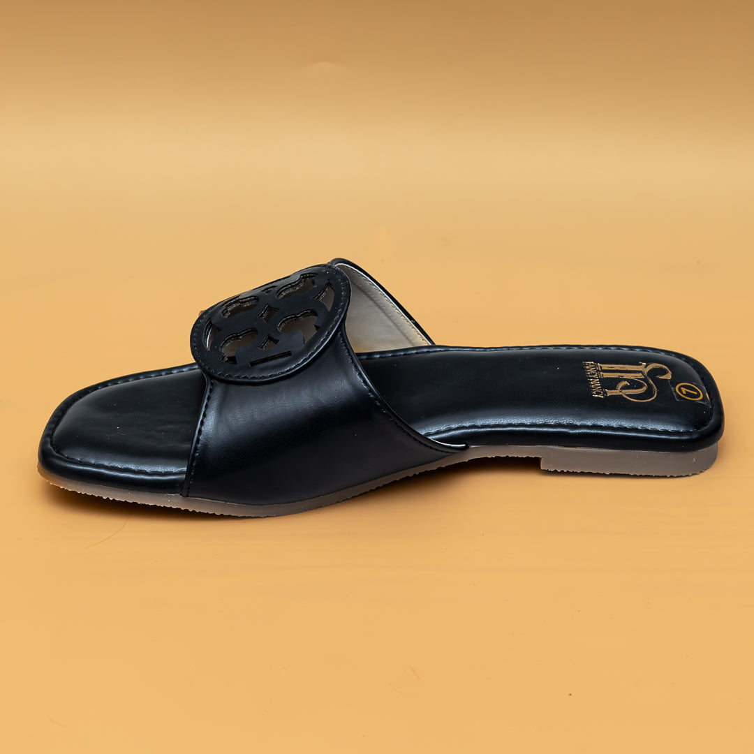 Tee Shape Slippers - Black