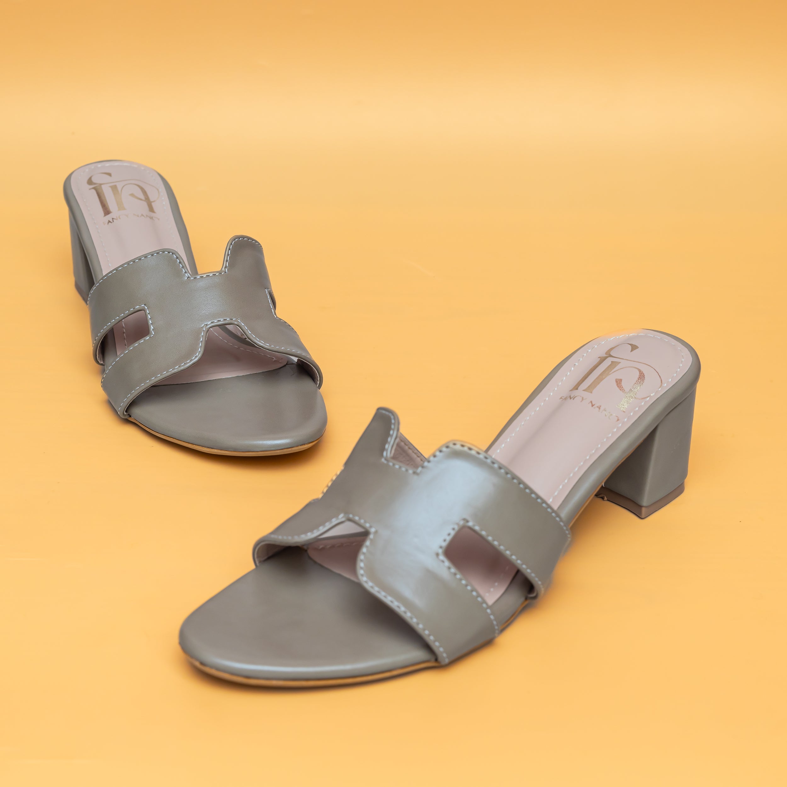 H Style Mules - Grey