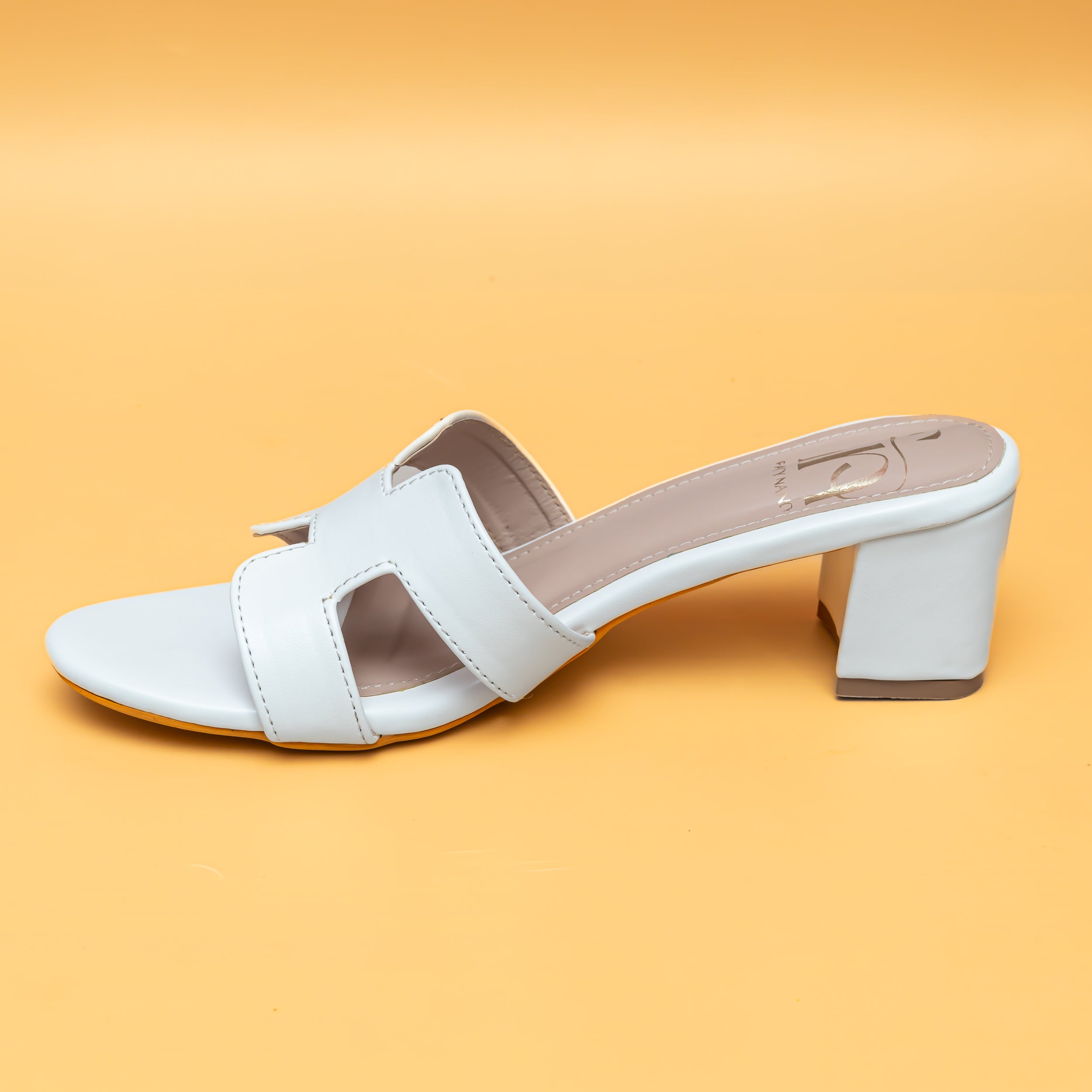 H Style Mules - White