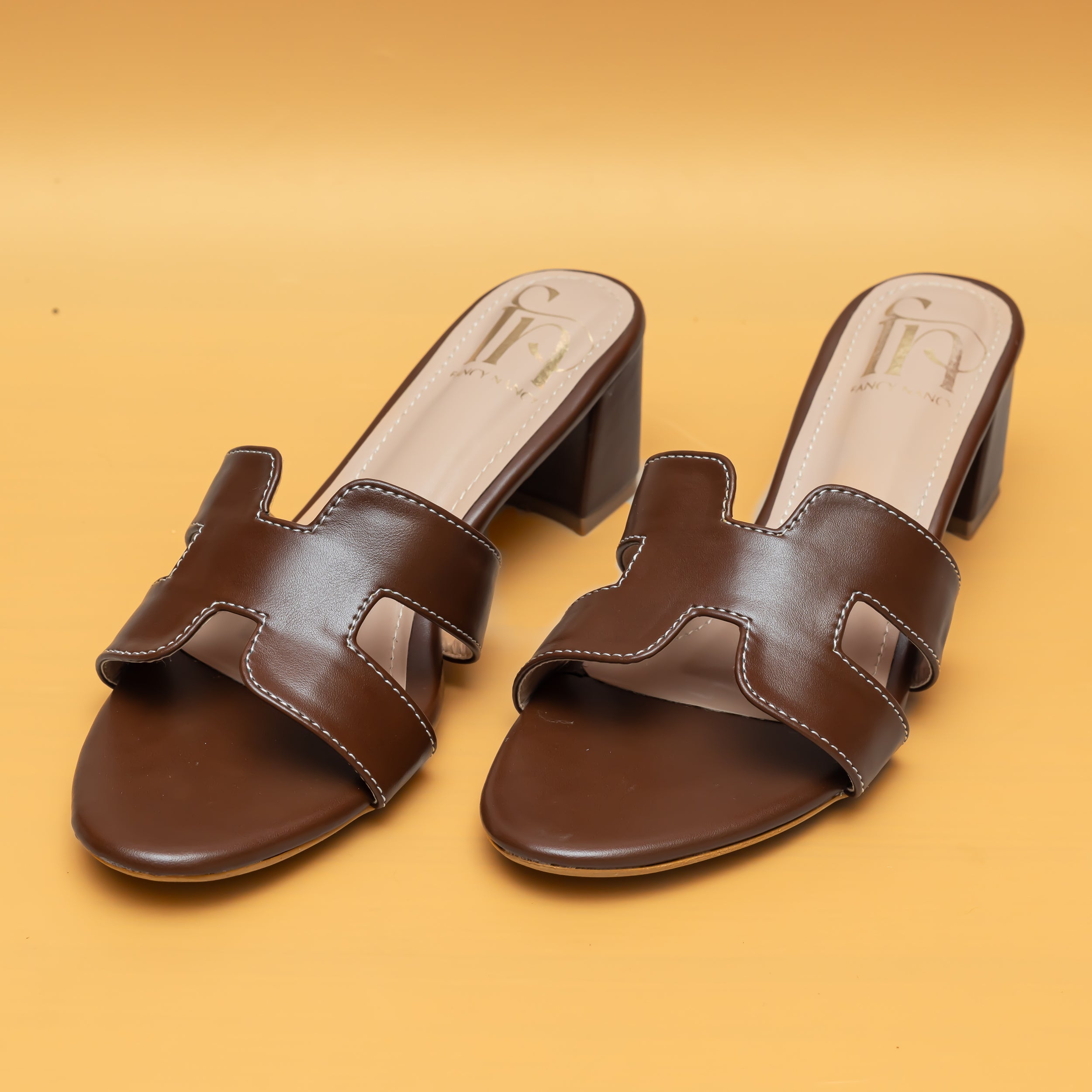 H Style Mules - Brown