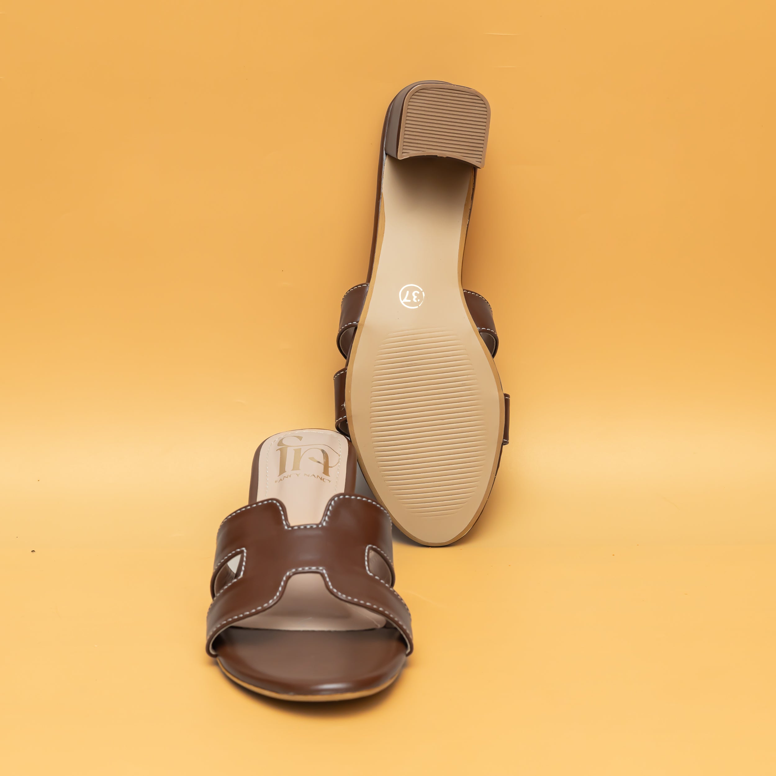 H Style Mules - Brown