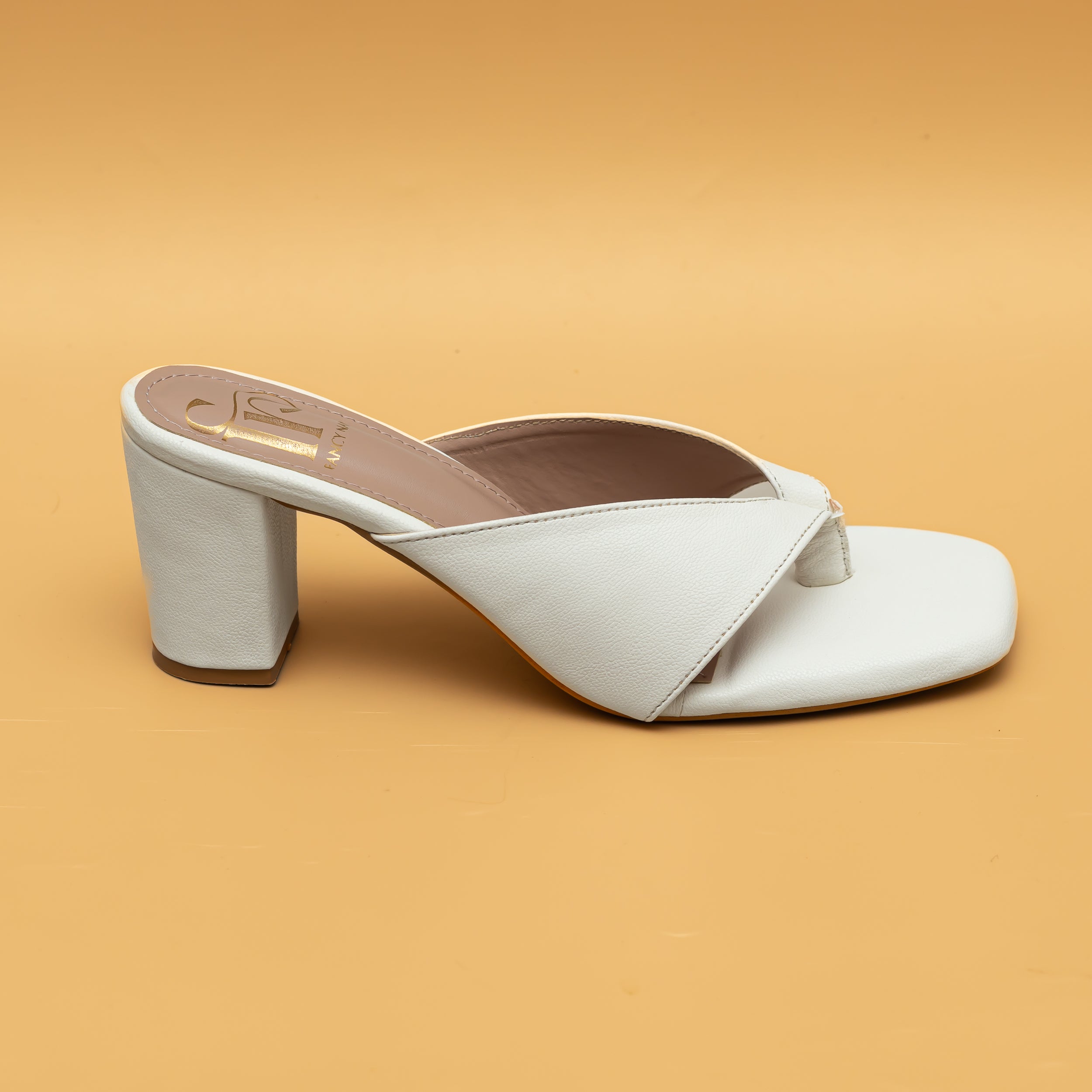 V Strap Sandals - White