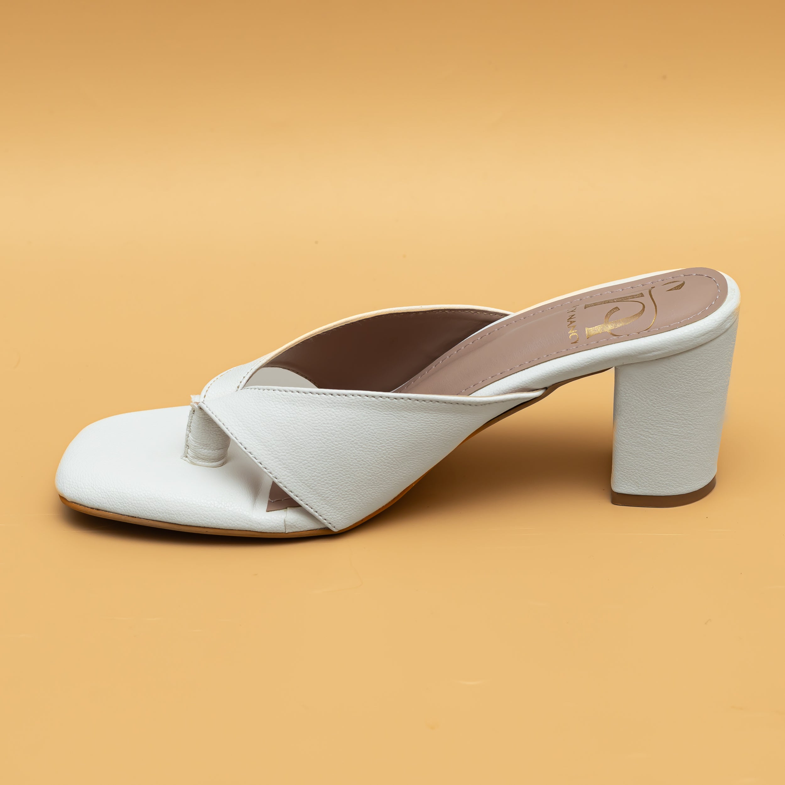 V Strap Sandals - White