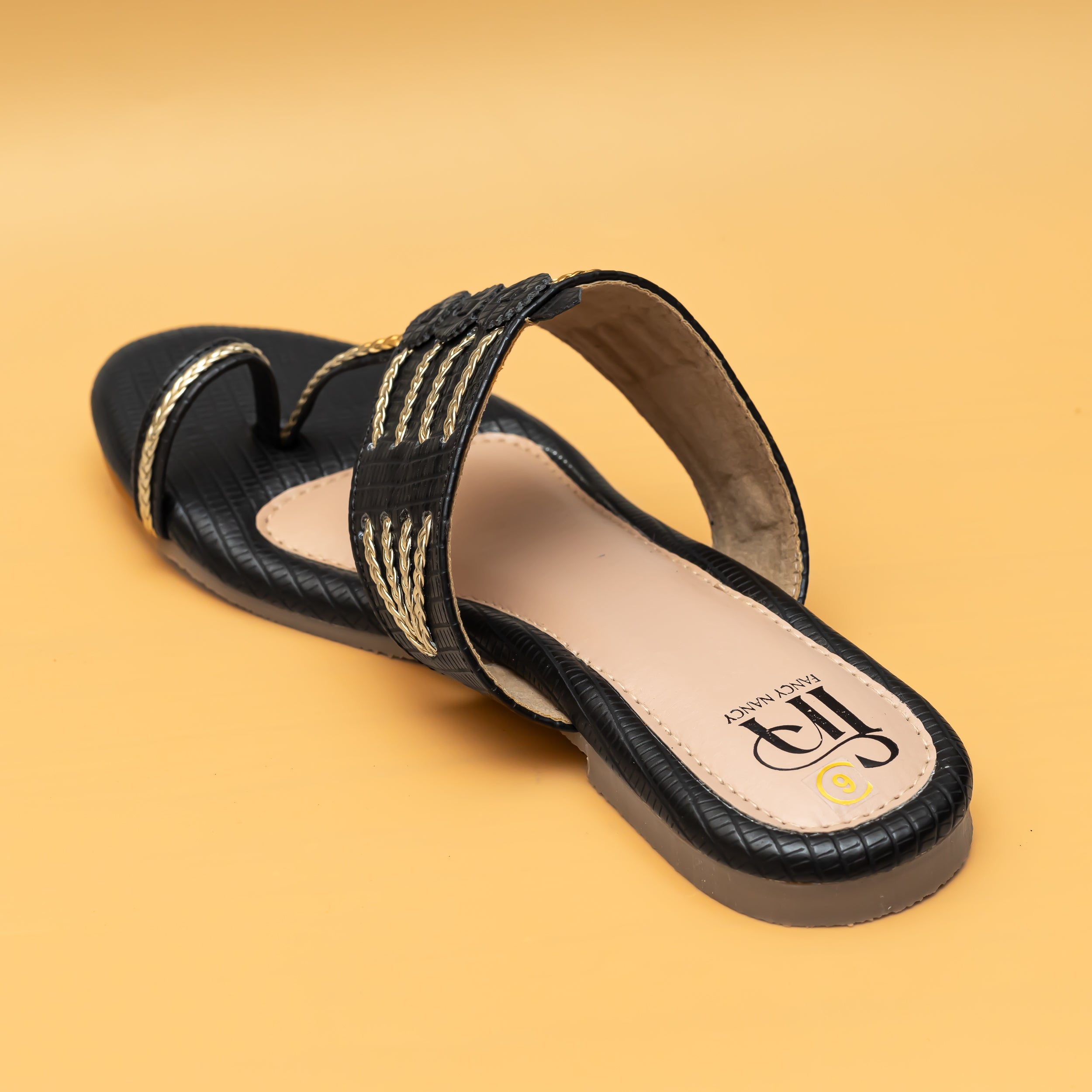 Braided Kolhapuri Flats - Black