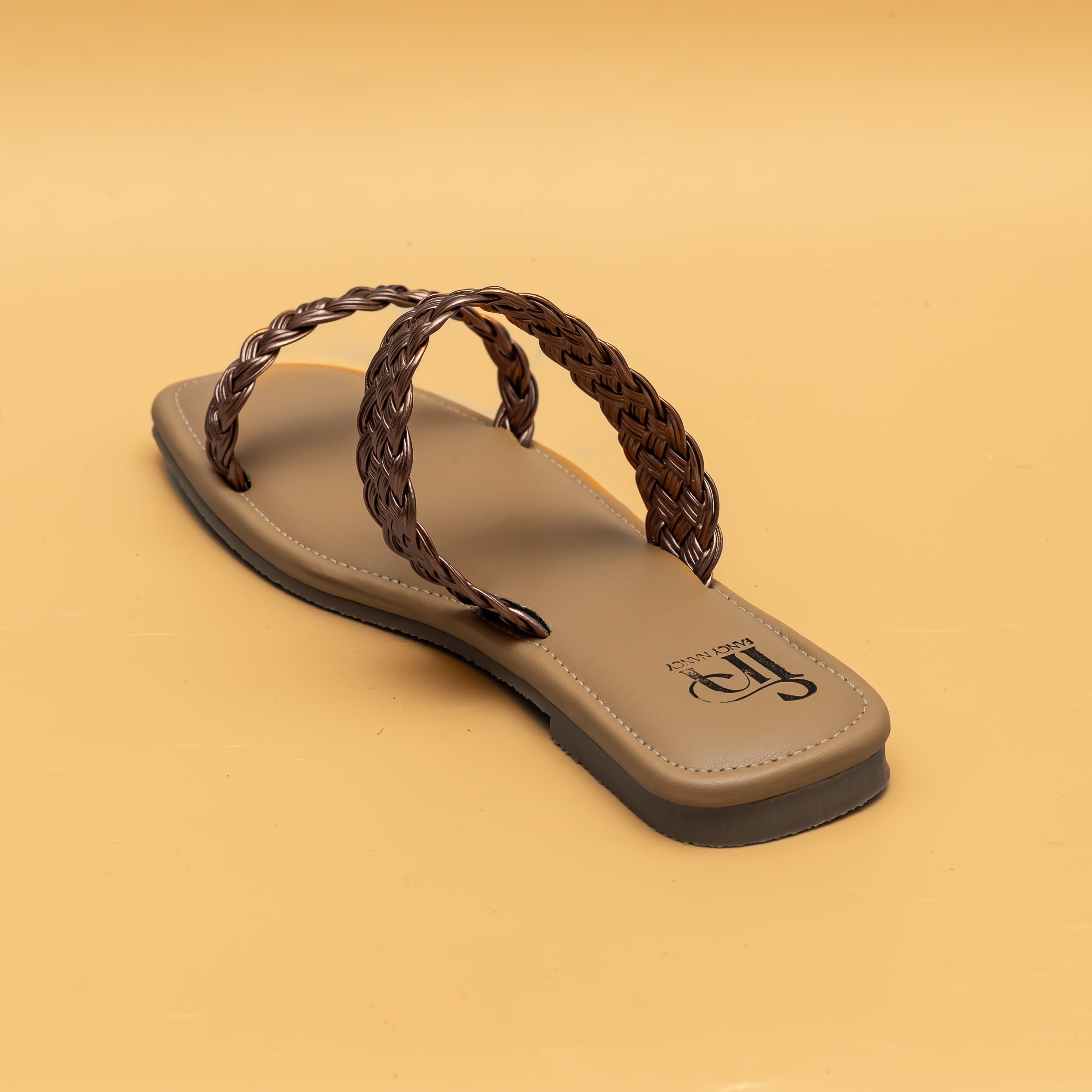 Twin Braided Strap Flats - Copper