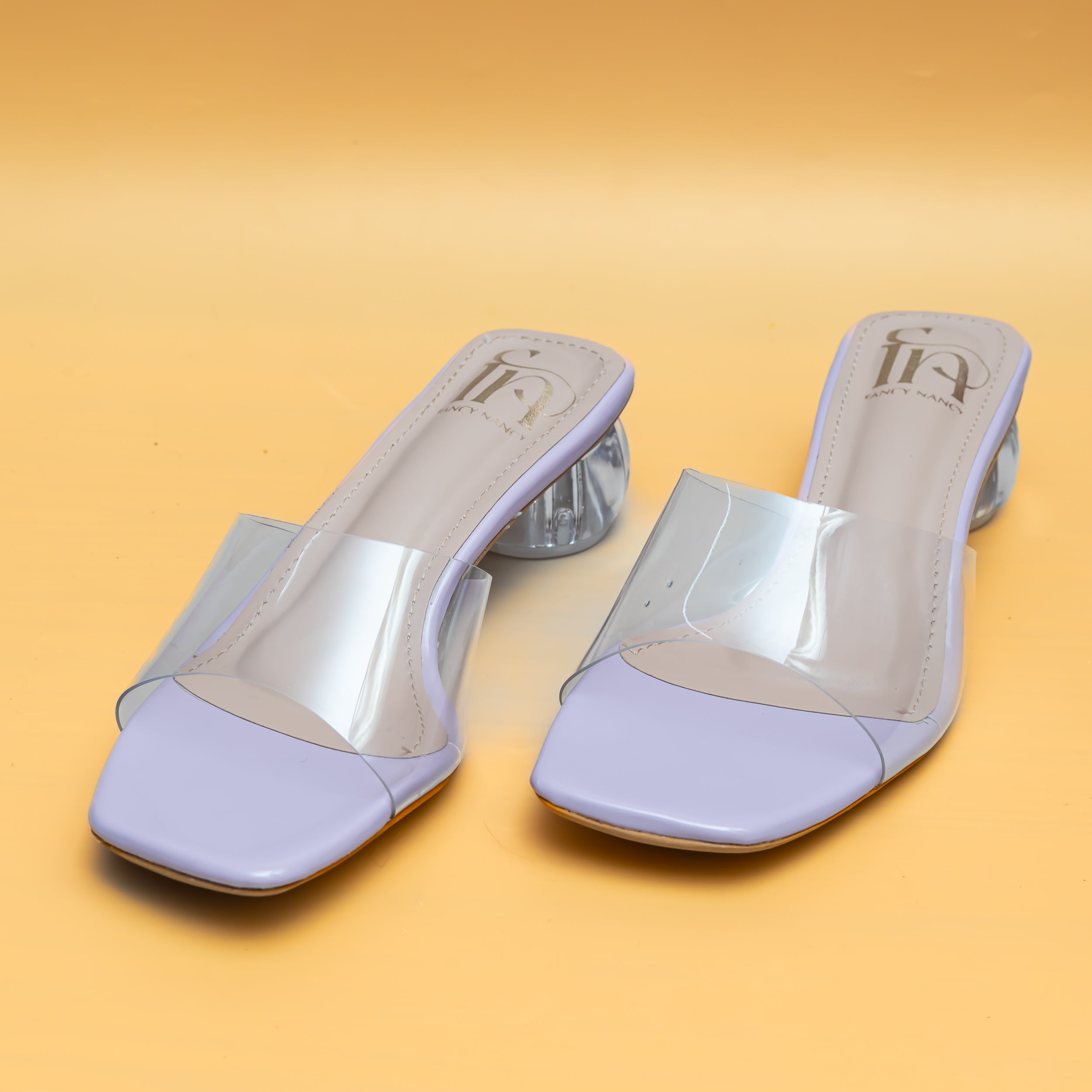 Round Heel Mules - Lavender