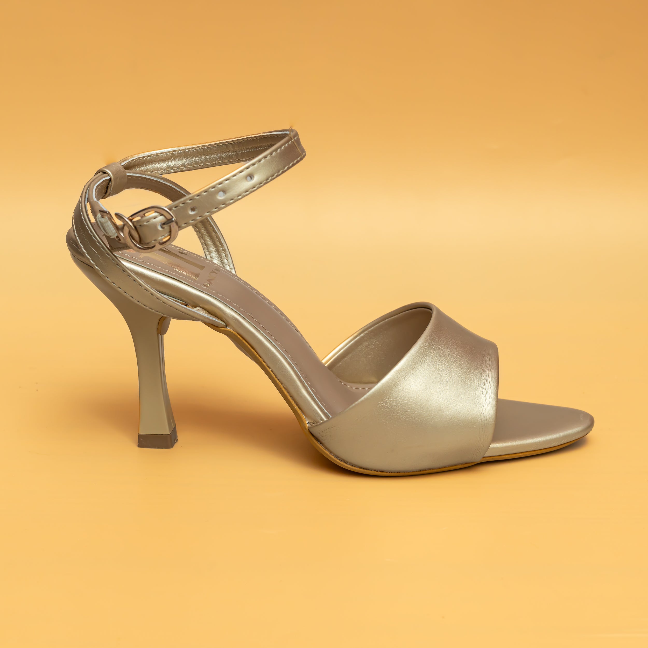 Pointed Toe Ankle Straps - Gold