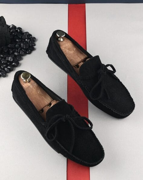 Suede Driving Loafers - Black