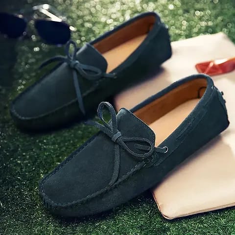 Suede Driving Loafers - Black