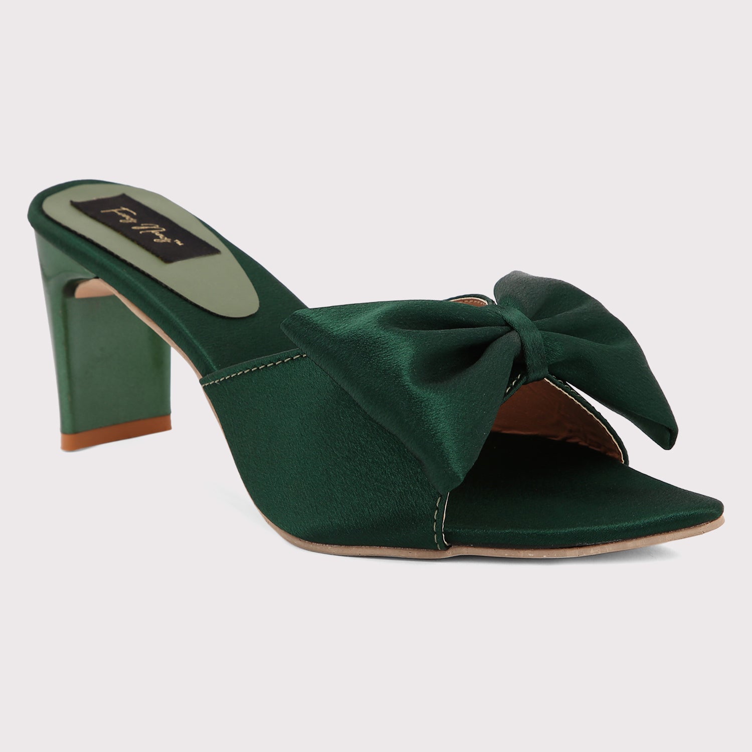 Green satin outlet sandals