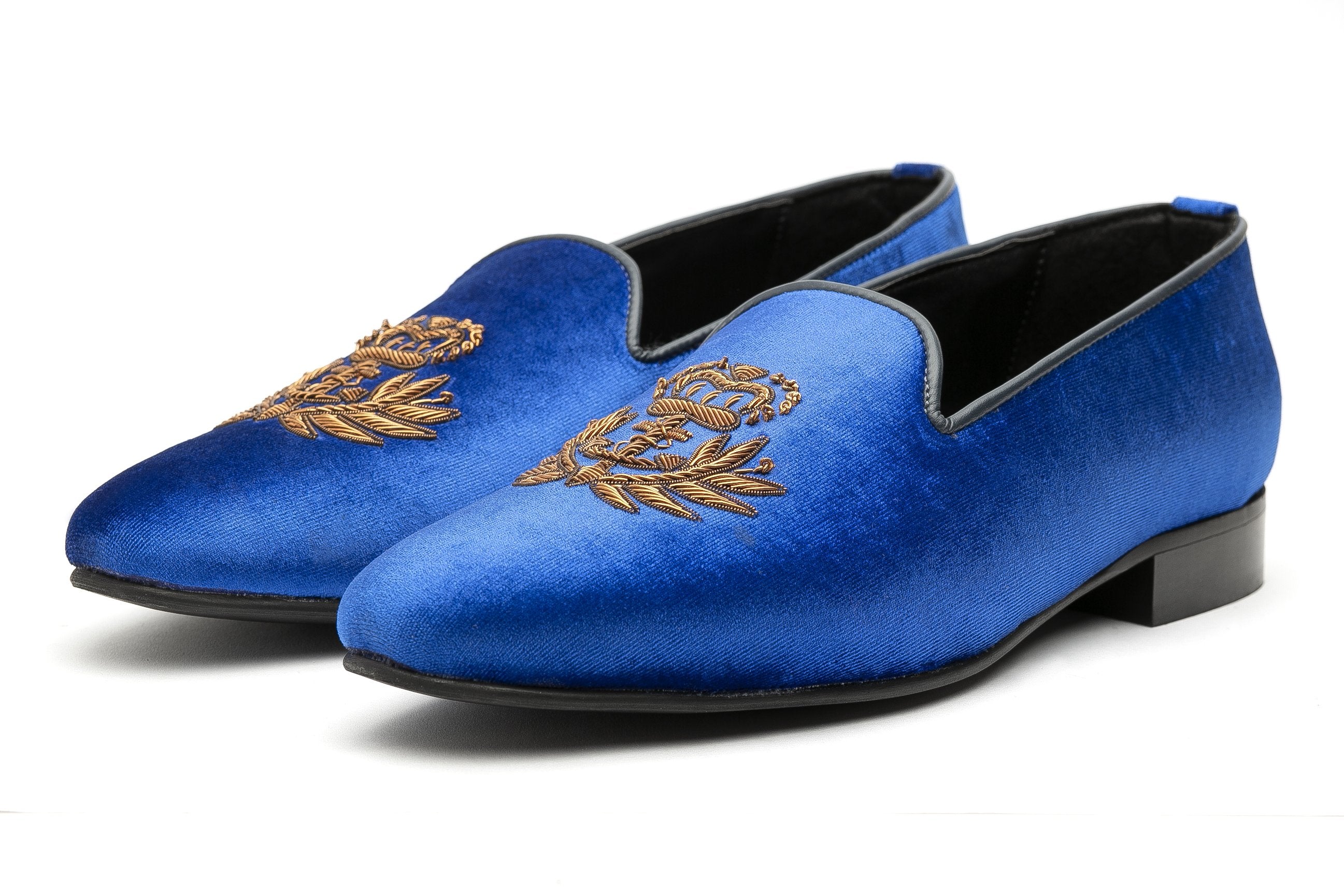 Fred Arrow Zardozi Slipons  - Blue - Dapperfeet