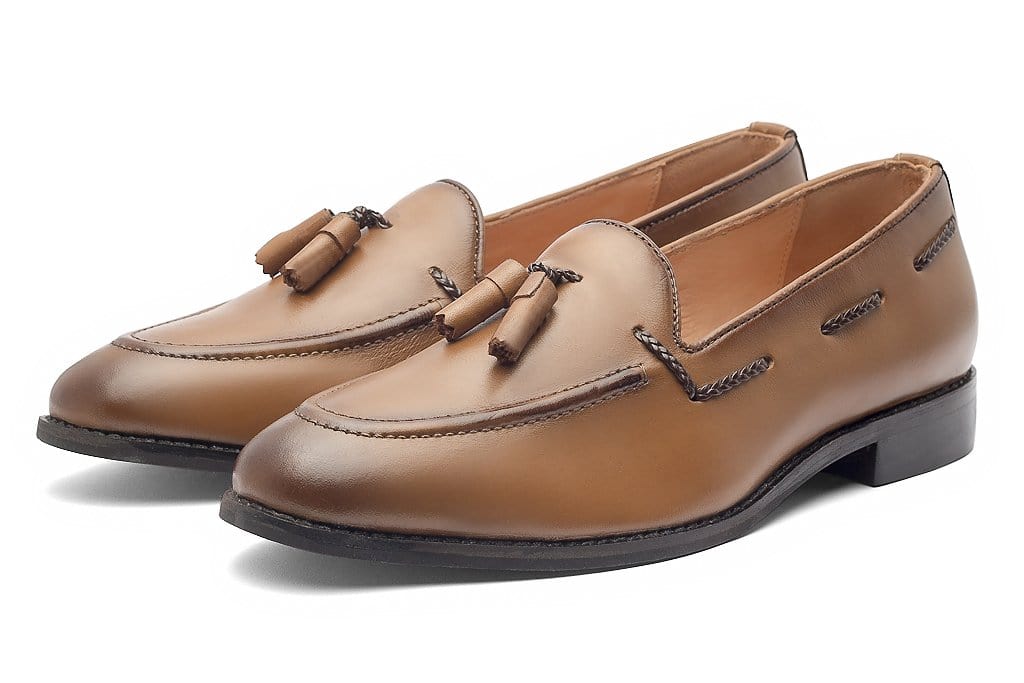 Wilson Tassel Loafers - Tan - Dapperfeet