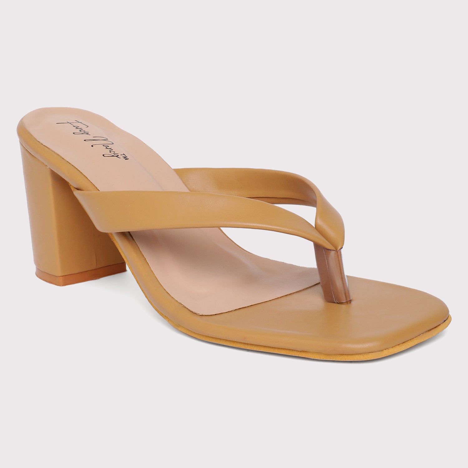 V Strap Sandals - Nude