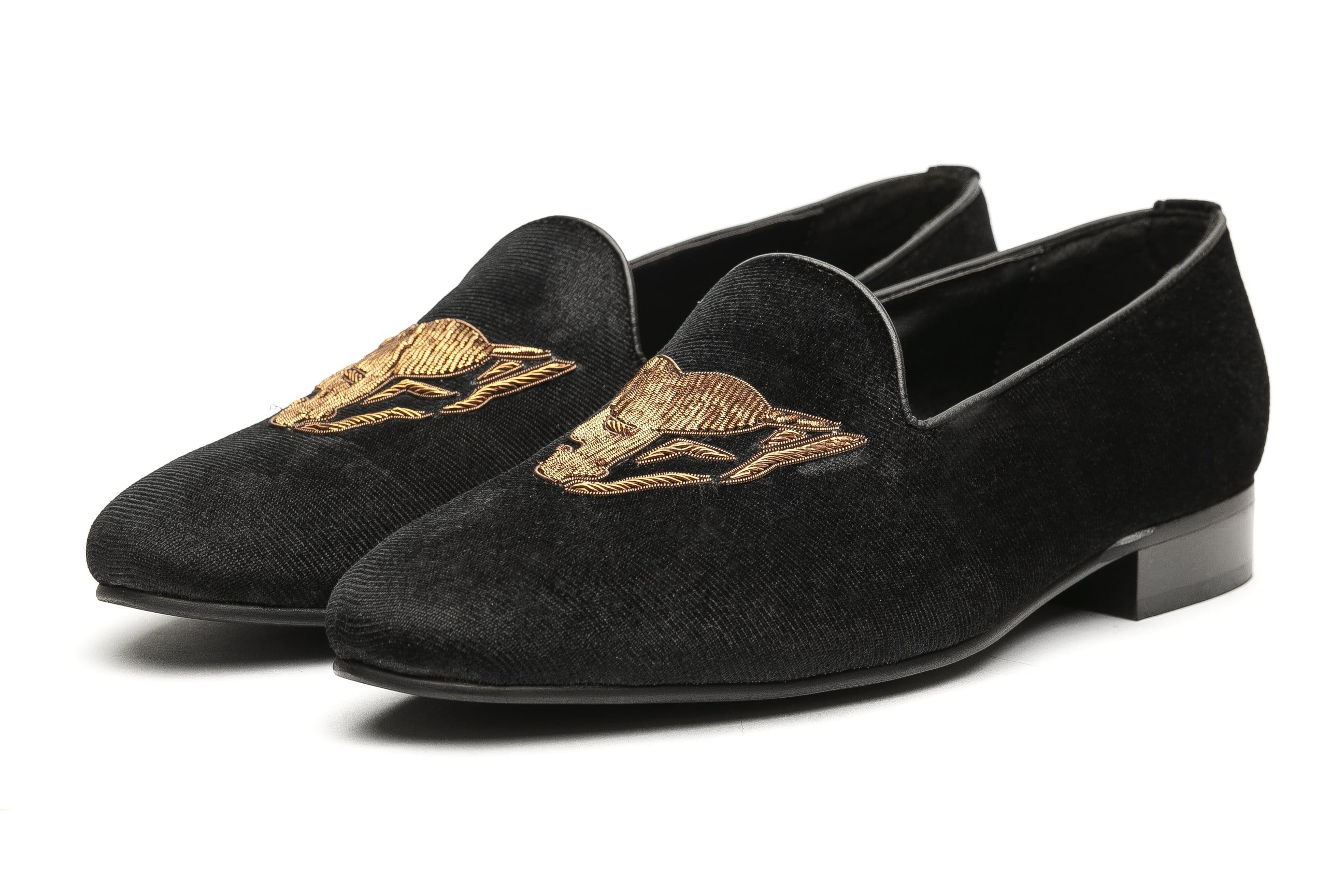 Wolf Zardozi Slipons - Black - Dapperfeet