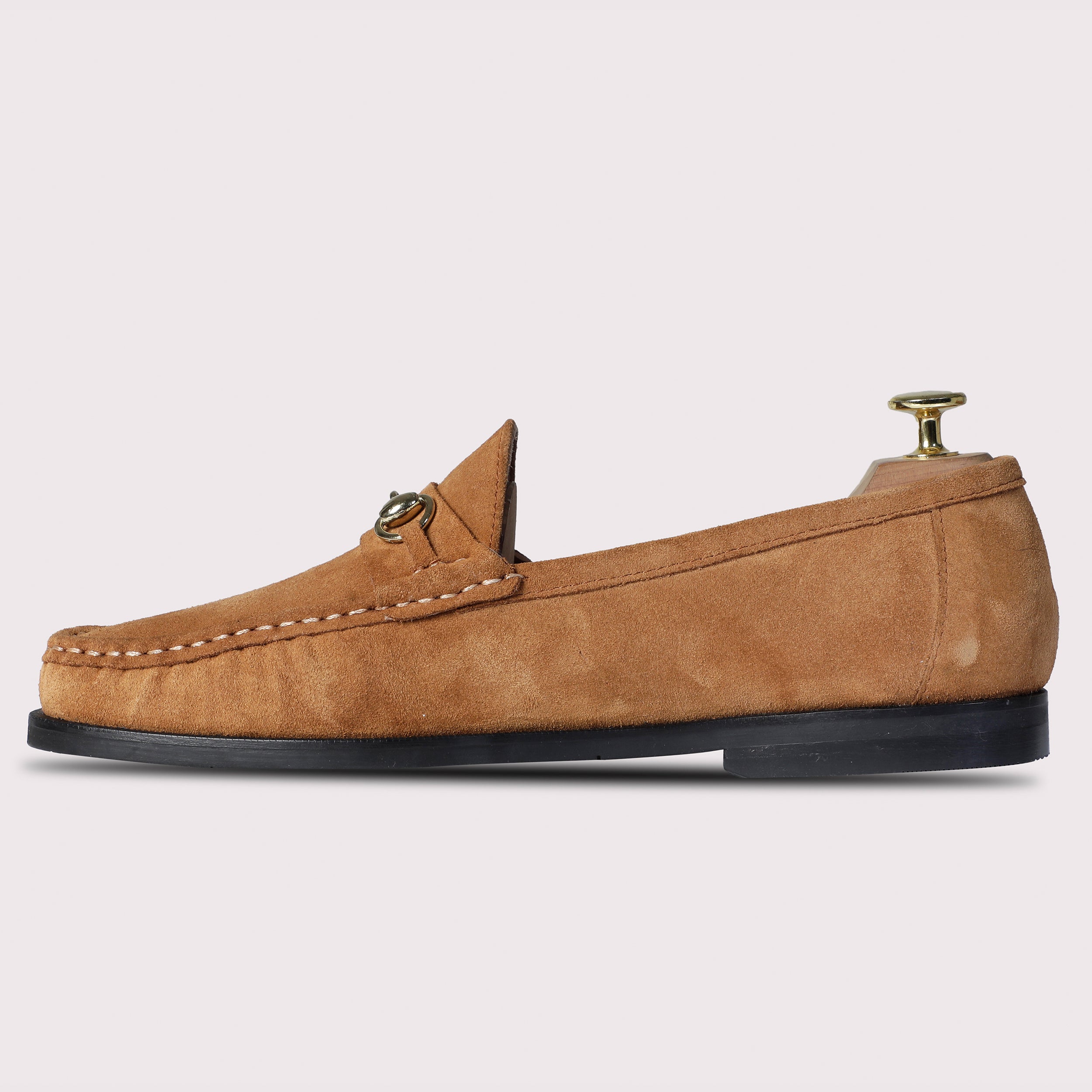 Stanley Suede Horsebit Mocassins - Tan