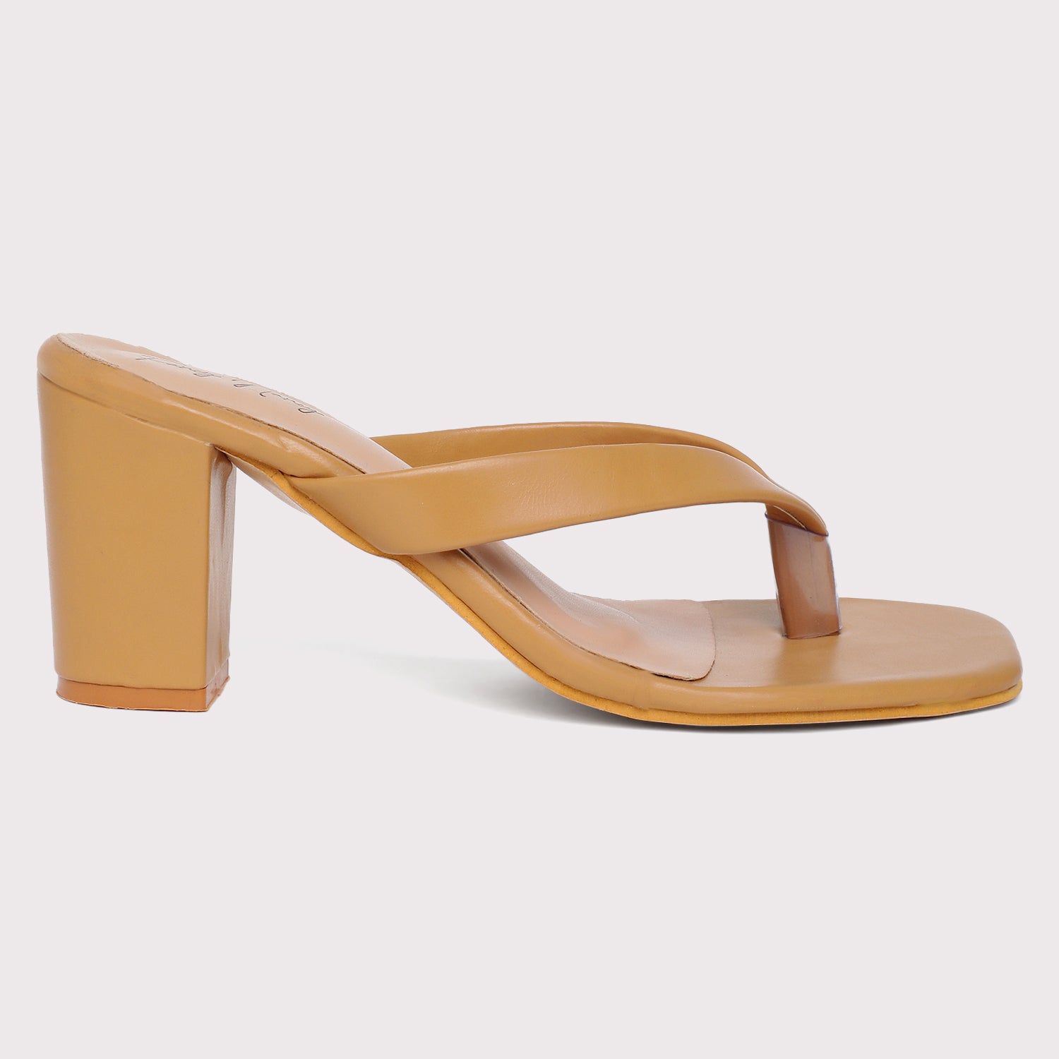 V Strap Sandals - Nude