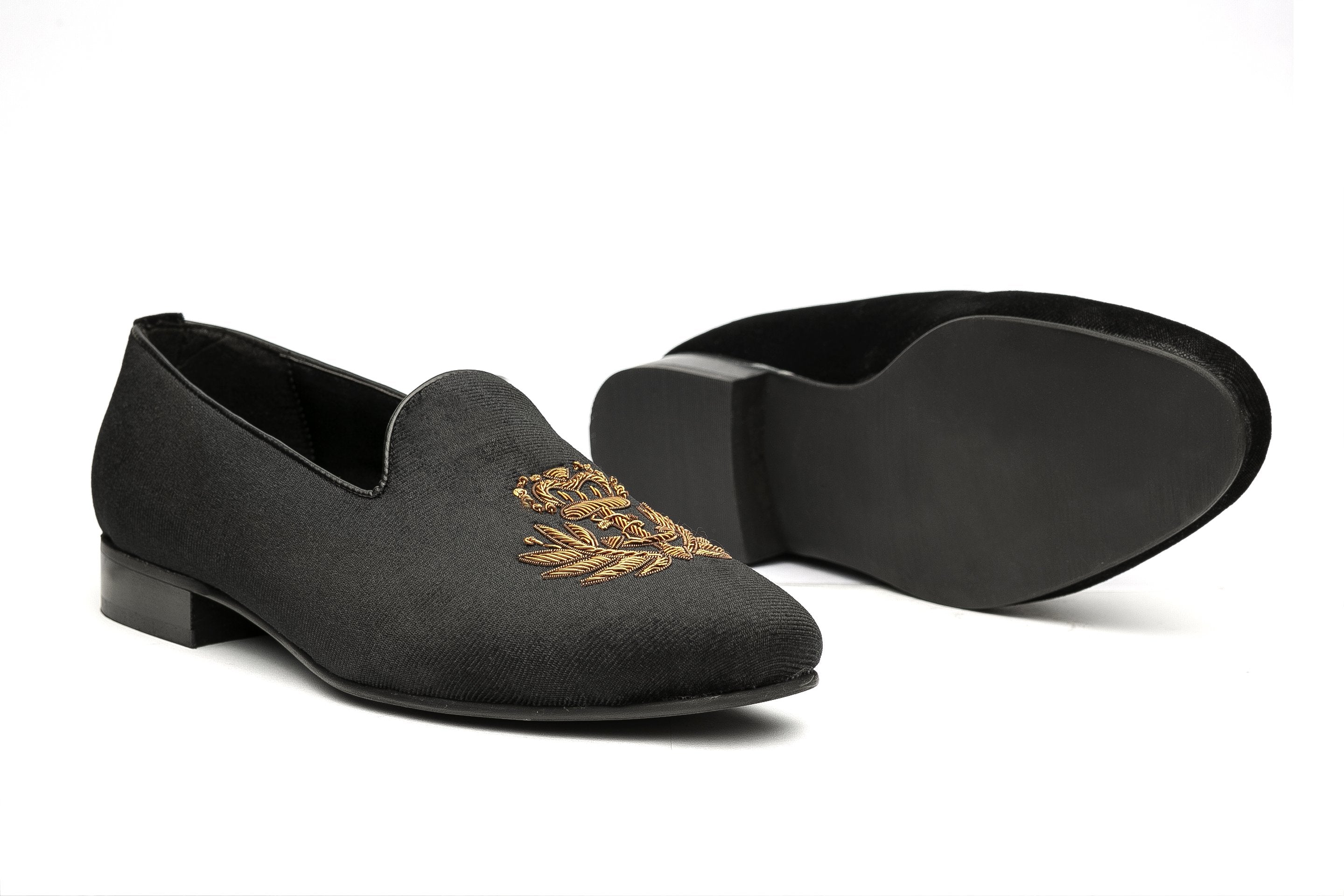 Fred Arrow Zardozi Slipons  - Black - Dapperfeet