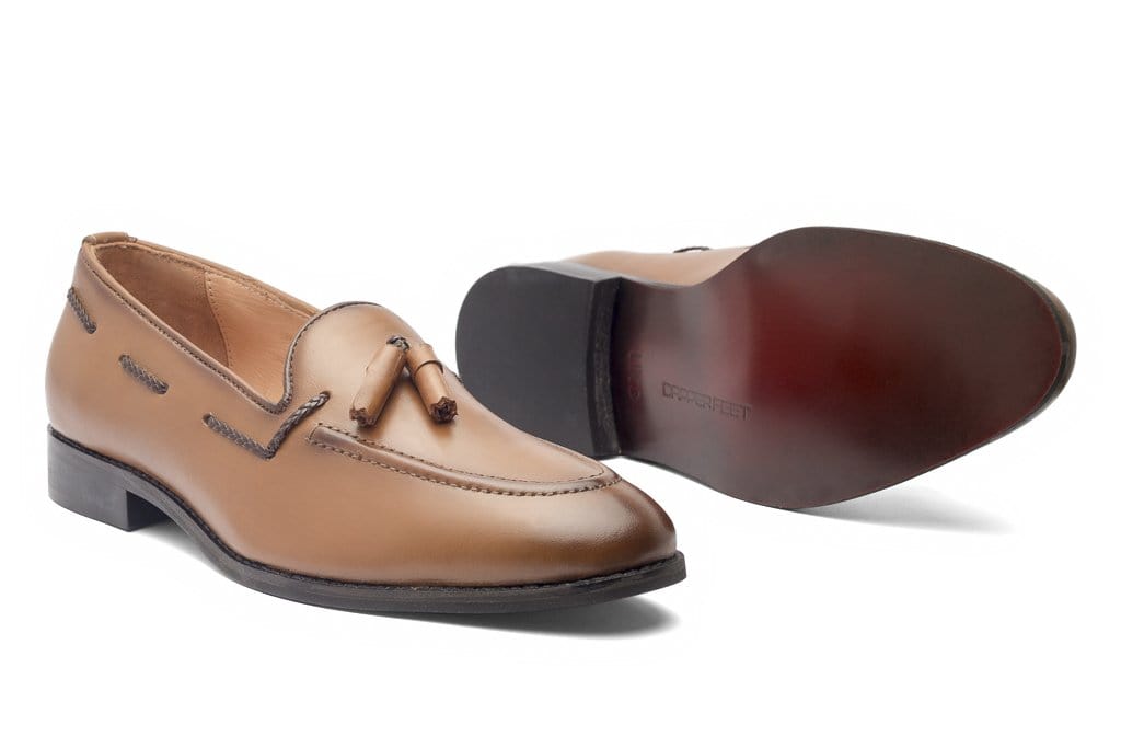 Wilson Tassel Loafers - Tan - Dapperfeet