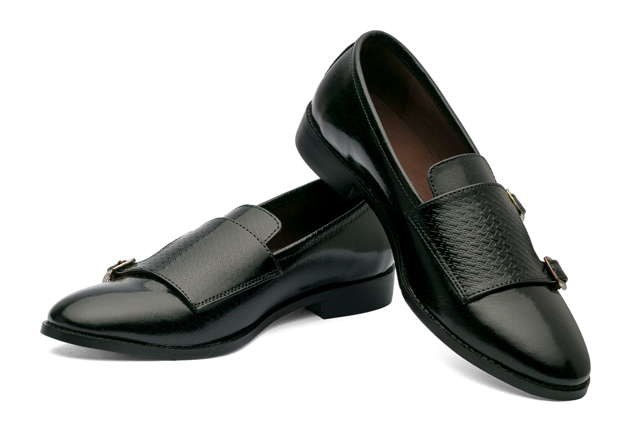 Jacob Monk Straps Printed - Black - Dapperfeet