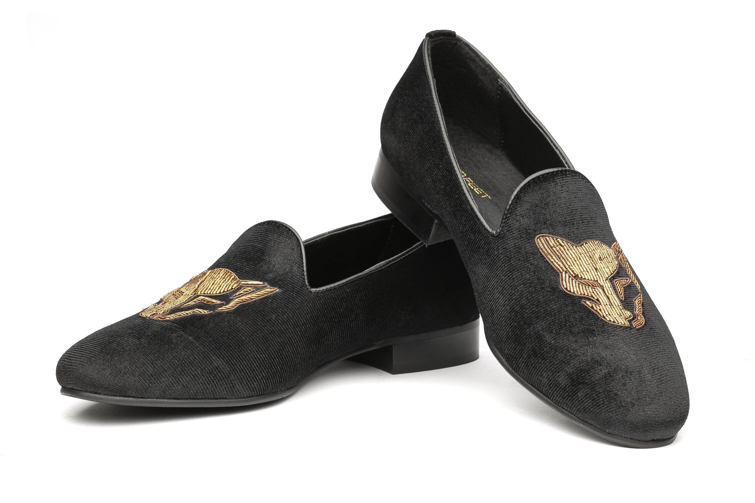 Wolf Zardozi Slipons - Black - Dapperfeet