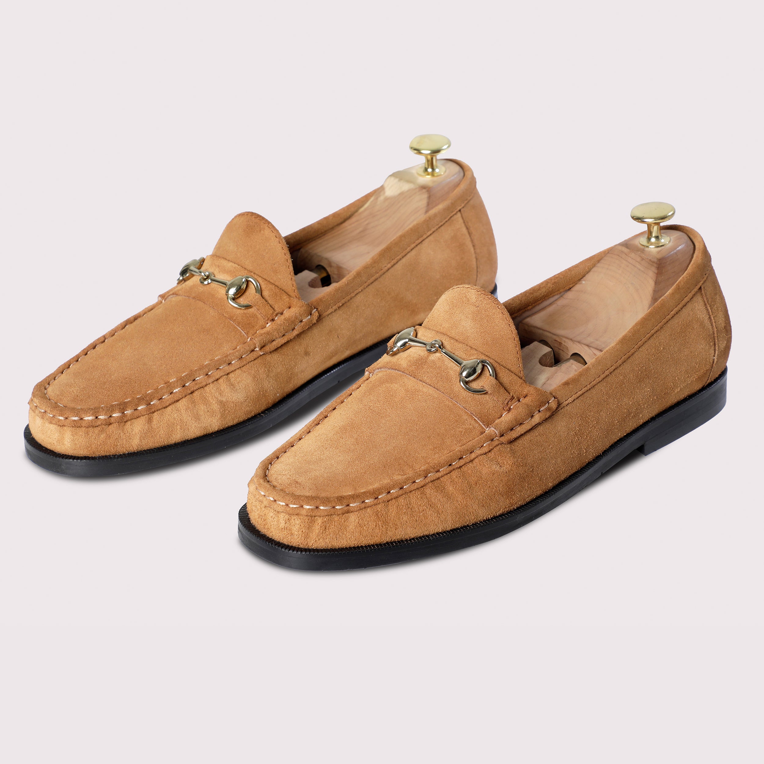 Stanley Suede Horsebit Mocassins - Tan