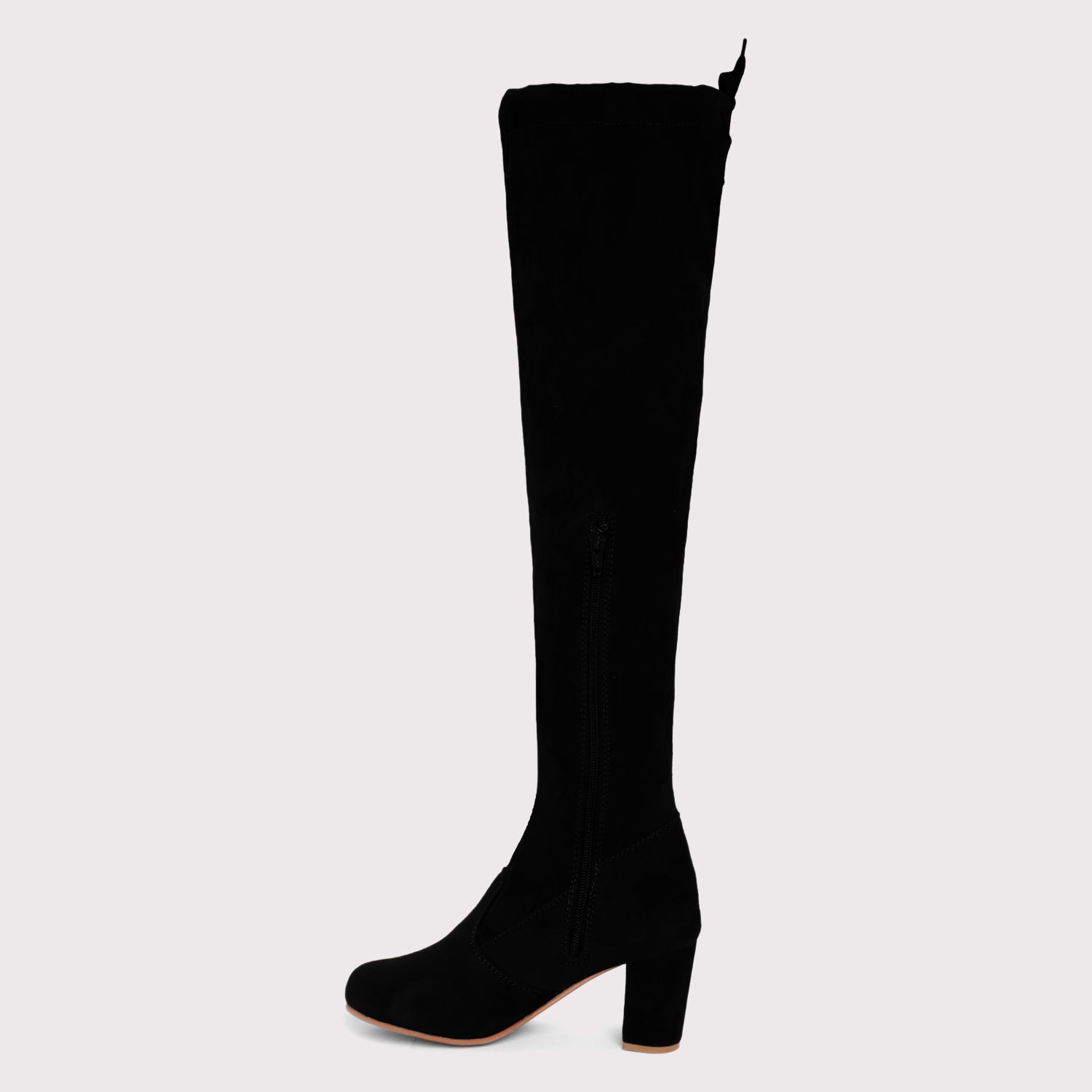 Velvet Knee High Boots - Black – Dapperfeet