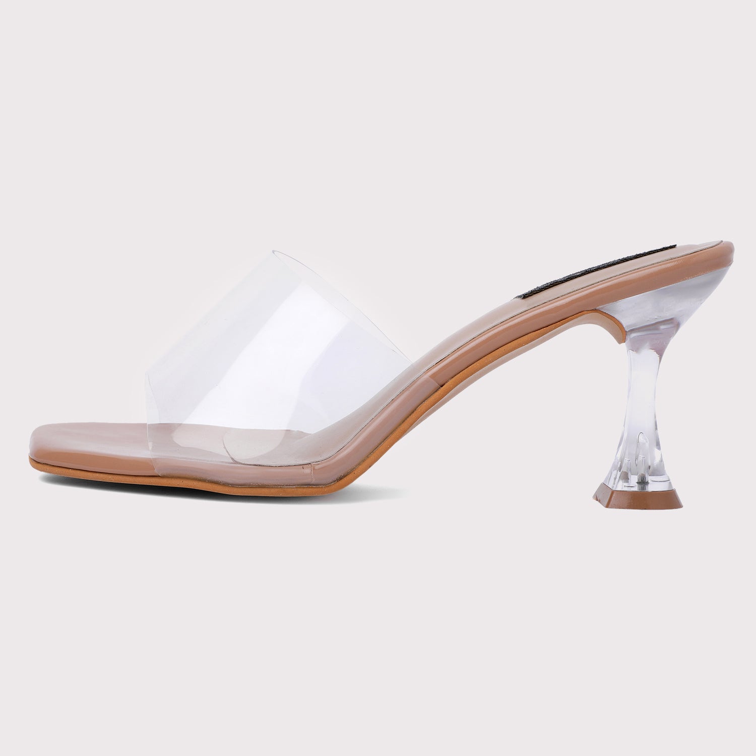 Clear Strap Stilettos - Nude