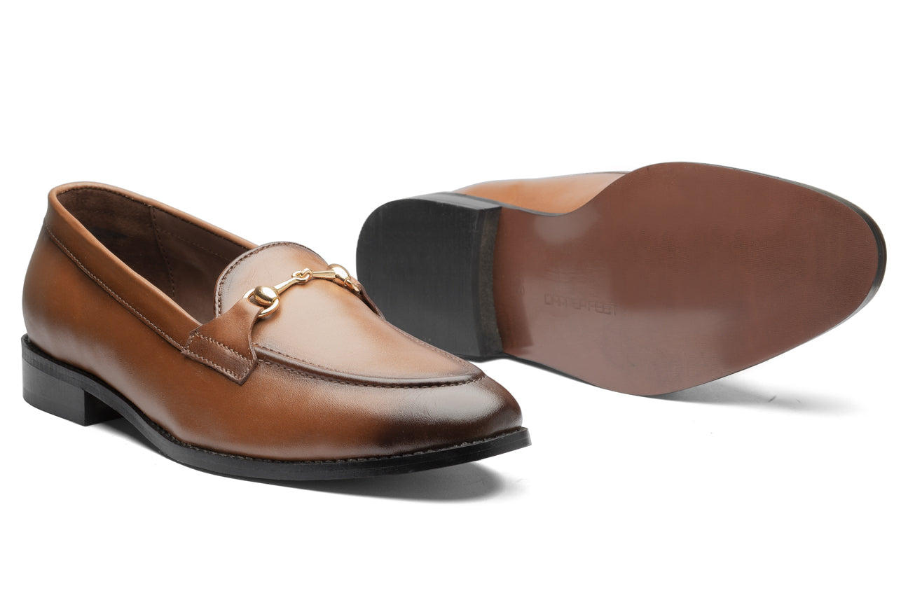 Charma Buckle Loafers - Tan - Dapperfeet