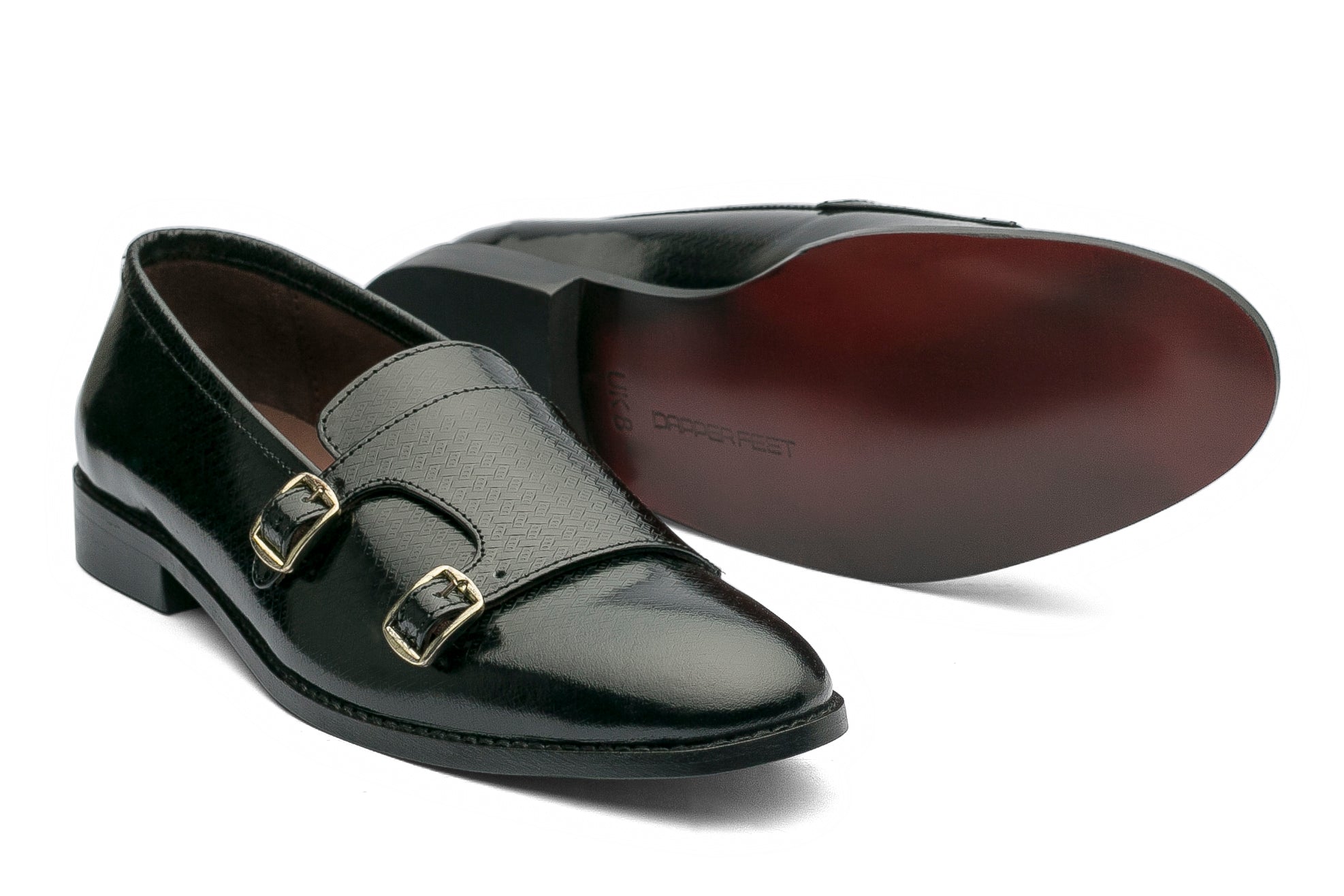 Jacob Monk Straps Printed - Black - Dapperfeet