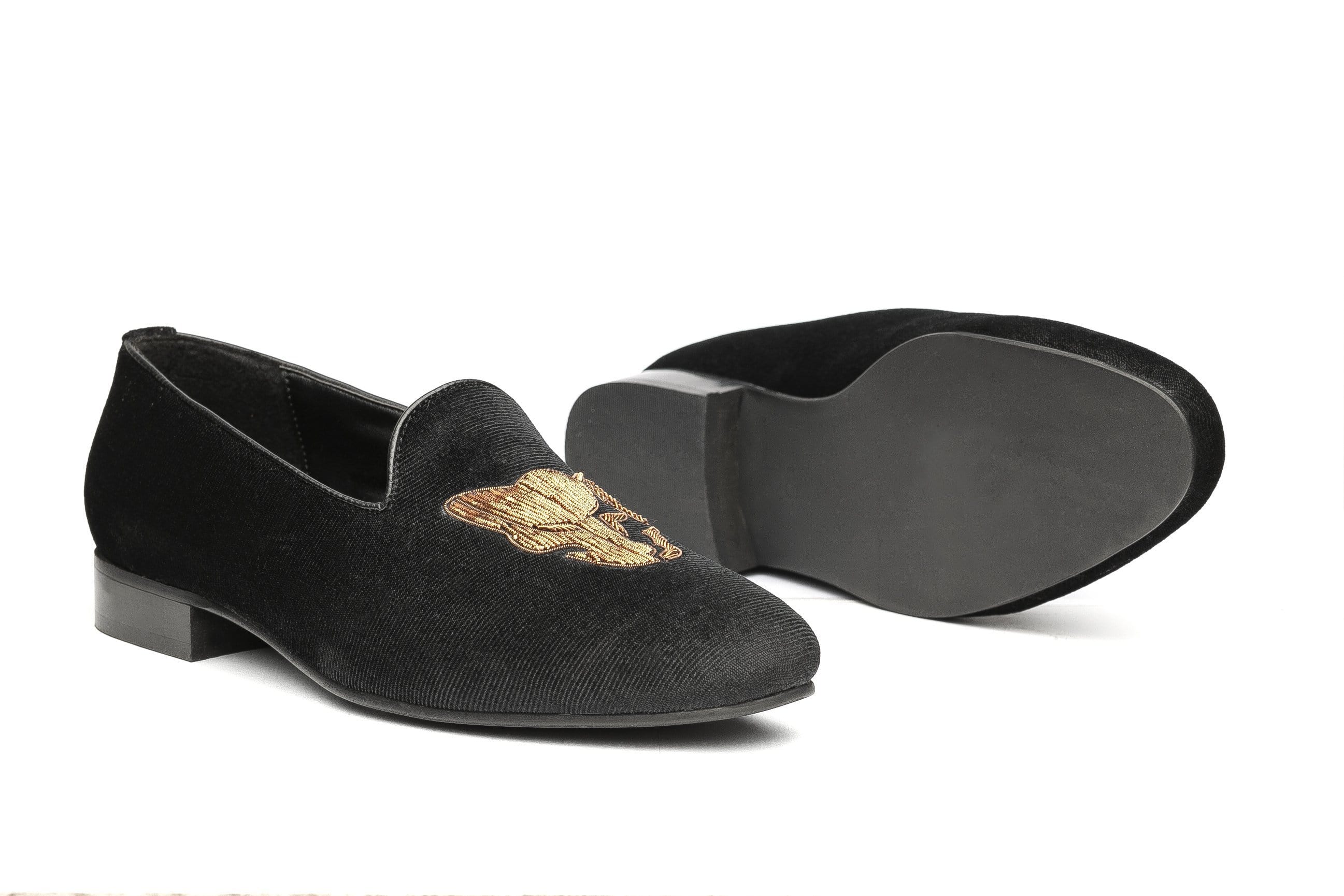 Wolf Zardozi Slipons - Black - Dapperfeet