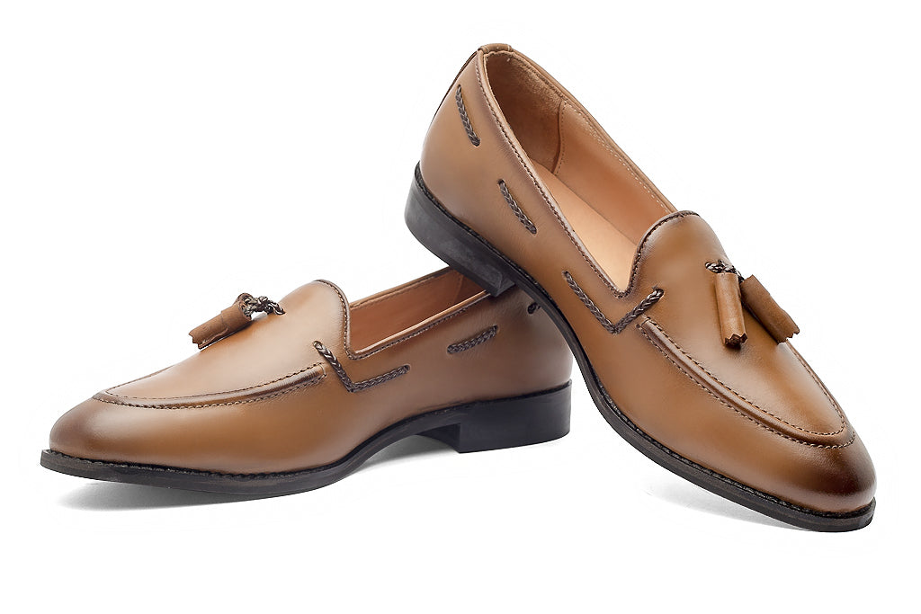 Wilson Tassel Loafers - Tan - Dapperfeet