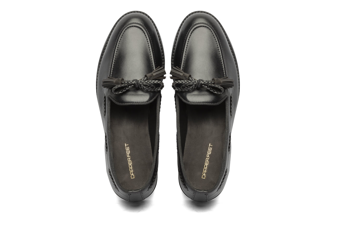 Winston Leather Knot Loafers - Black - Dapperfeet