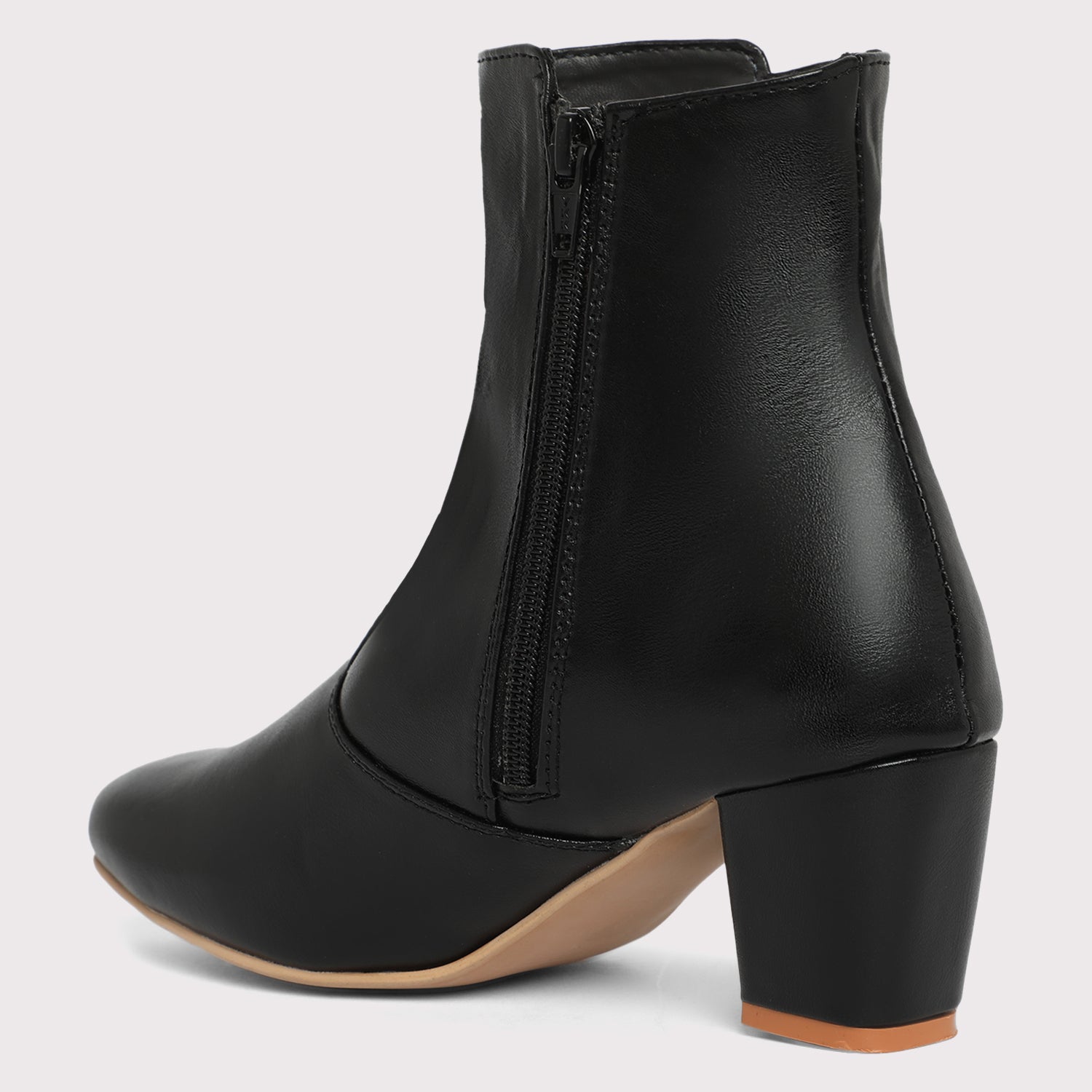 Block-Heel Leather Ankle Boots - Black Patent | Boden US