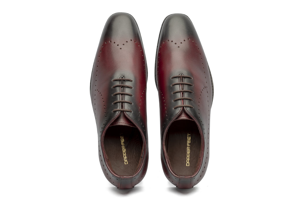 King Liam Oxfords - Cherry - Dapperfeet