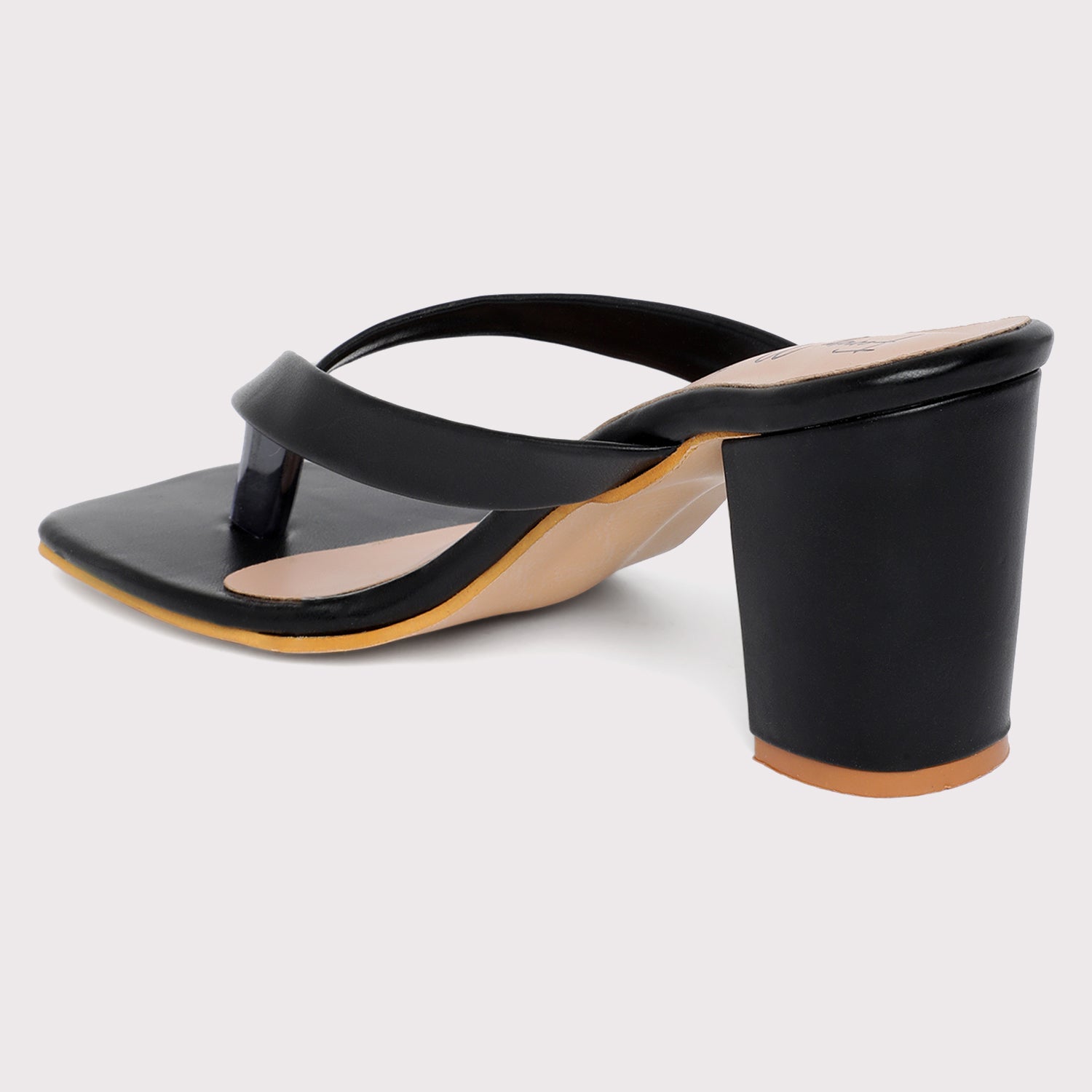 V Straps Sandals - Black