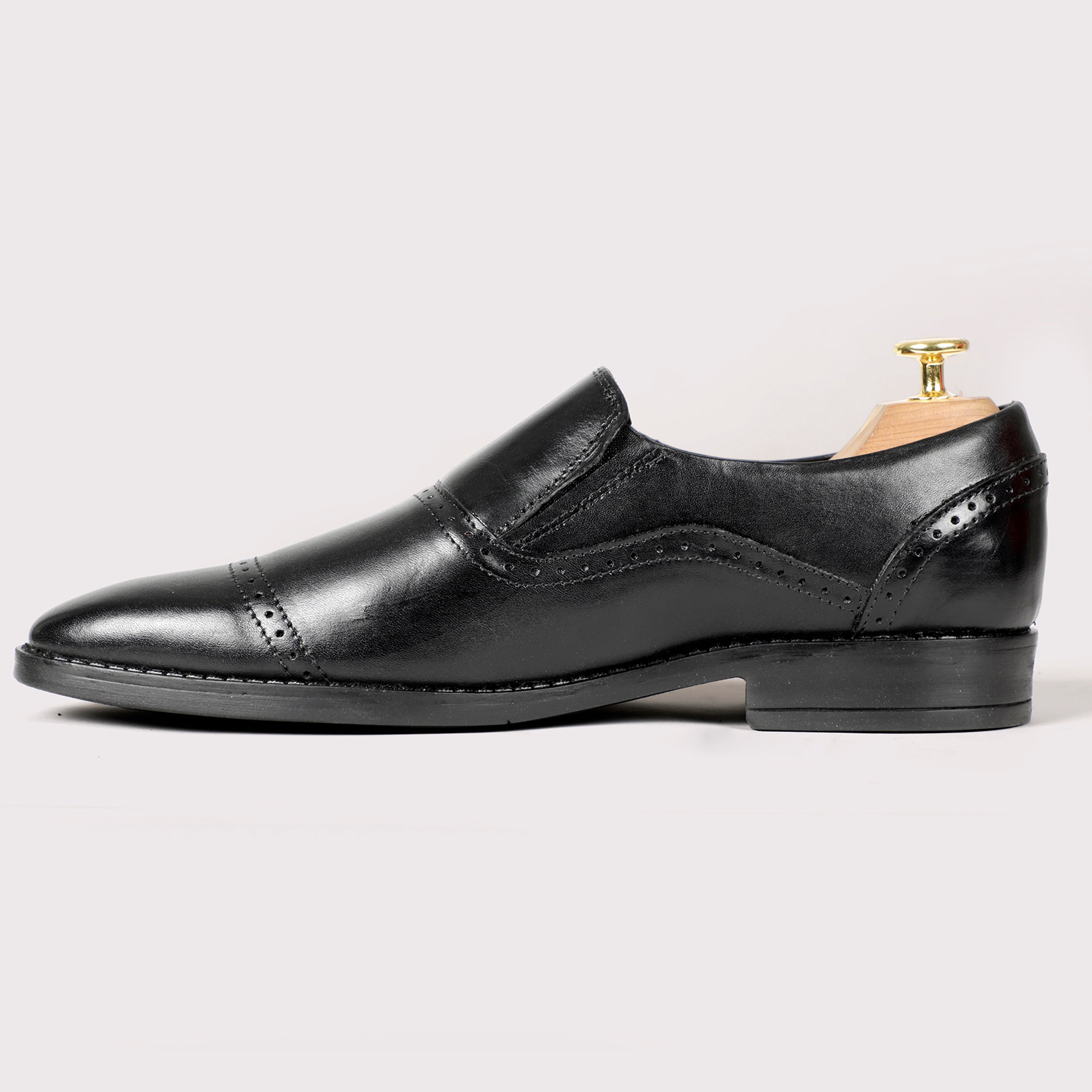 Louise Leather Moccasins - Black