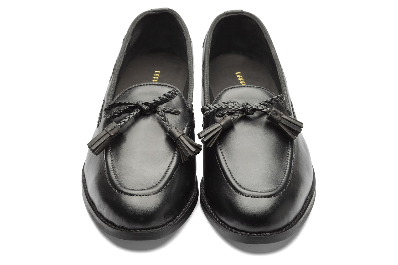 Winston Leather Knot Loafers - Black - Dapperfeet