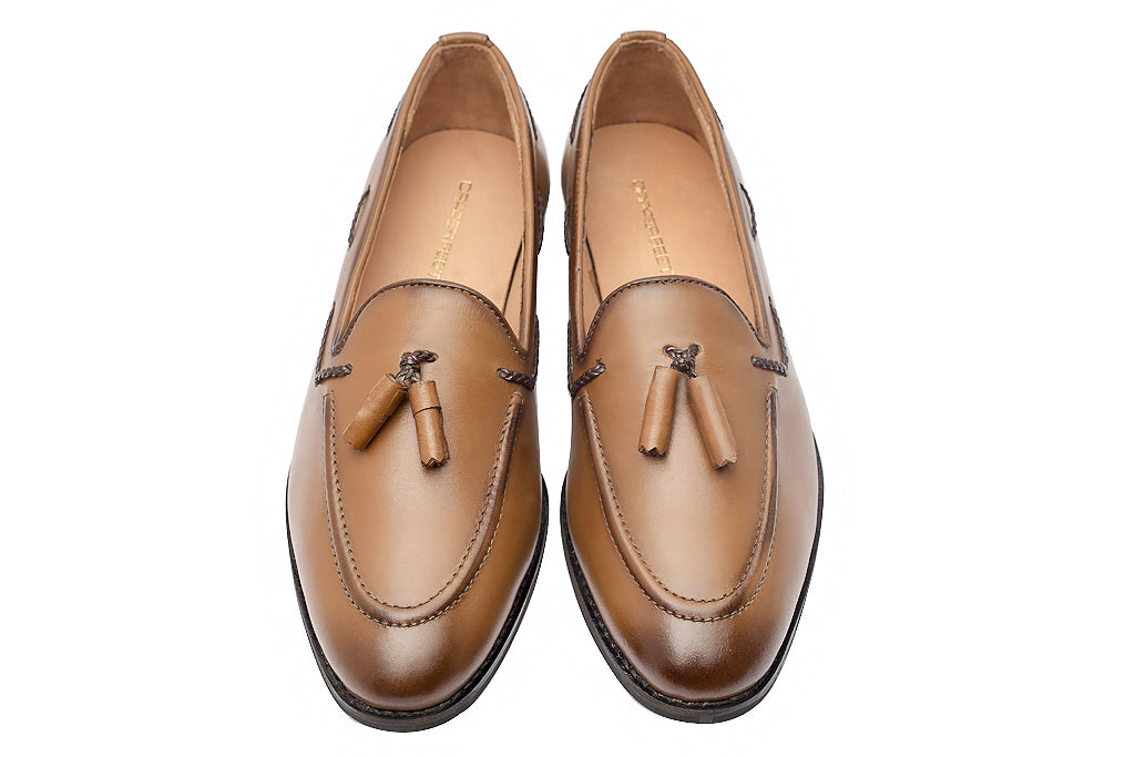 Wilson Tassel Loafers - Tan - Dapperfeet