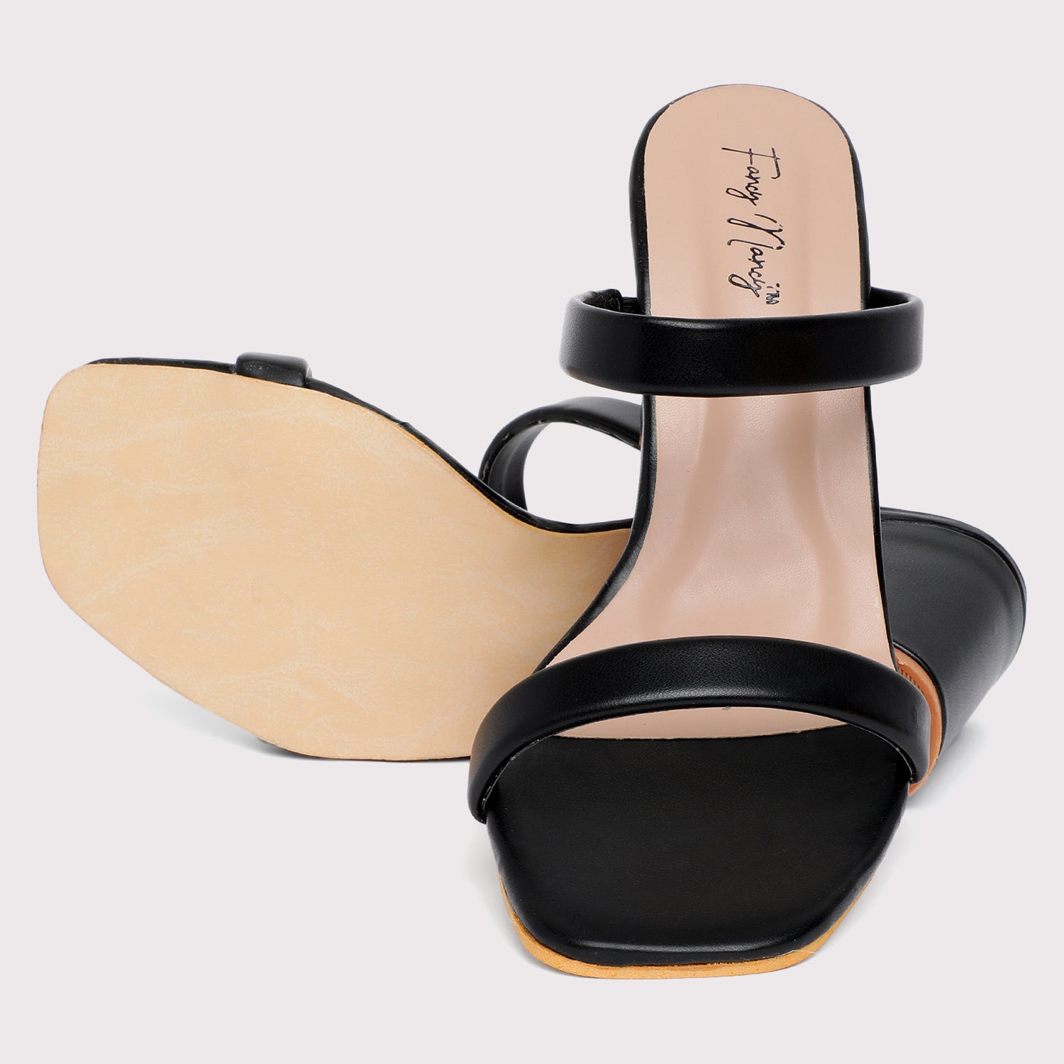 Double Strap Sandals - Black