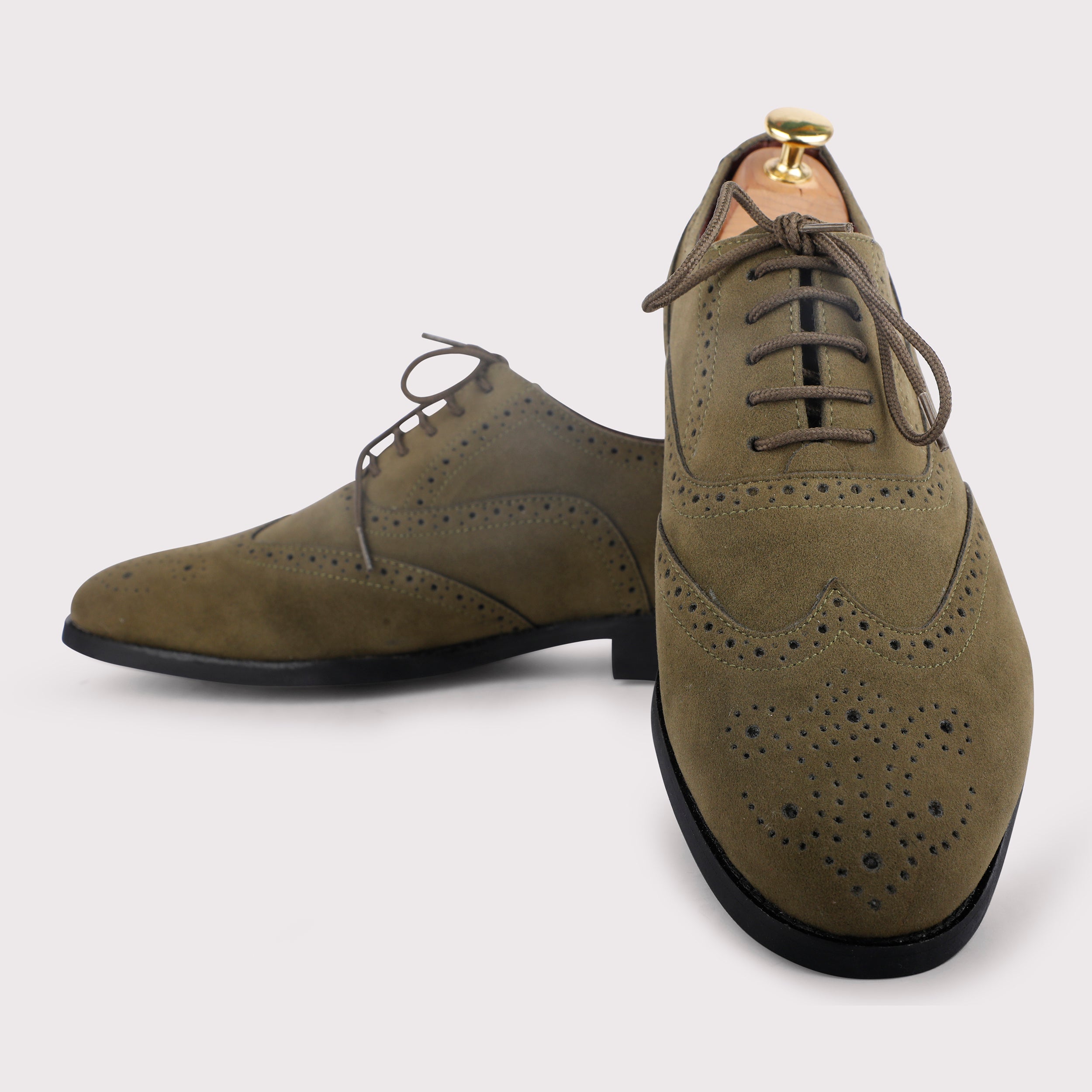 Forrero Suede Brogues - Olive Green