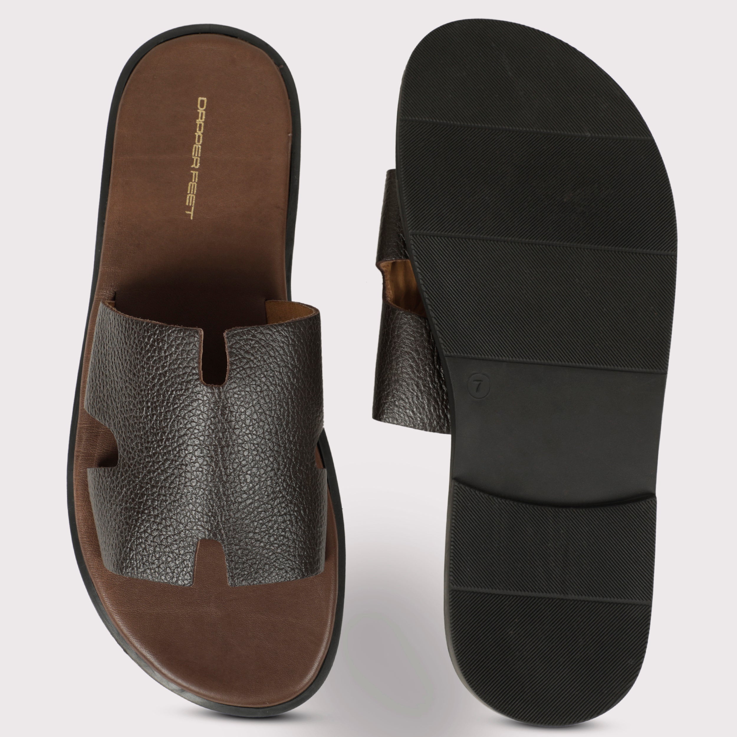 H - Style Slippers - Brown