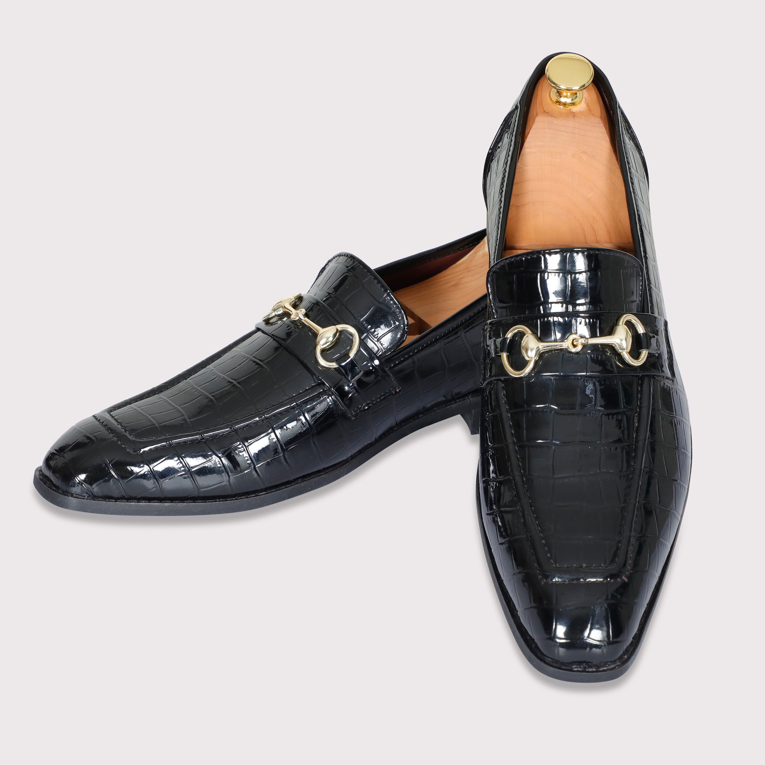 Quinn Buckle Loafers - Black Patent - Dapperfeet