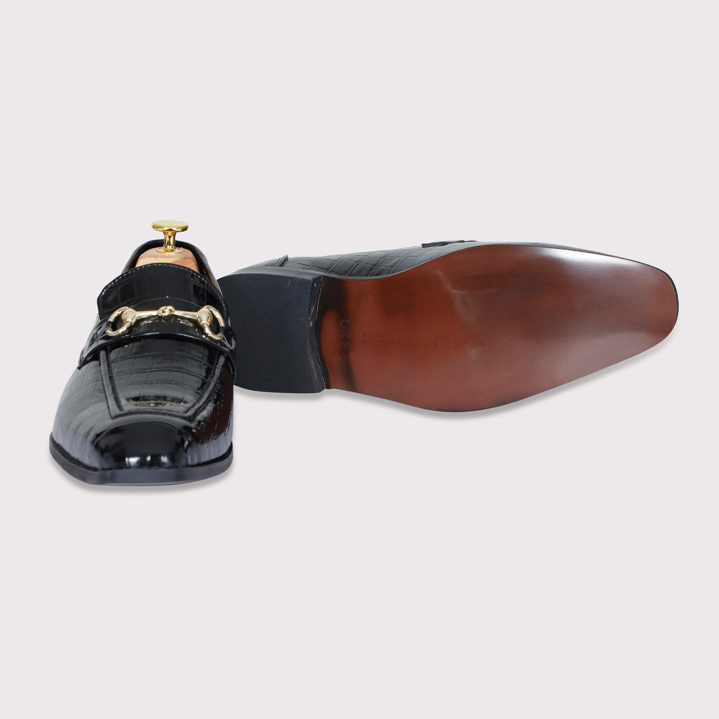 Quinn Buckle Loafers - Black Patent - Dapperfeet