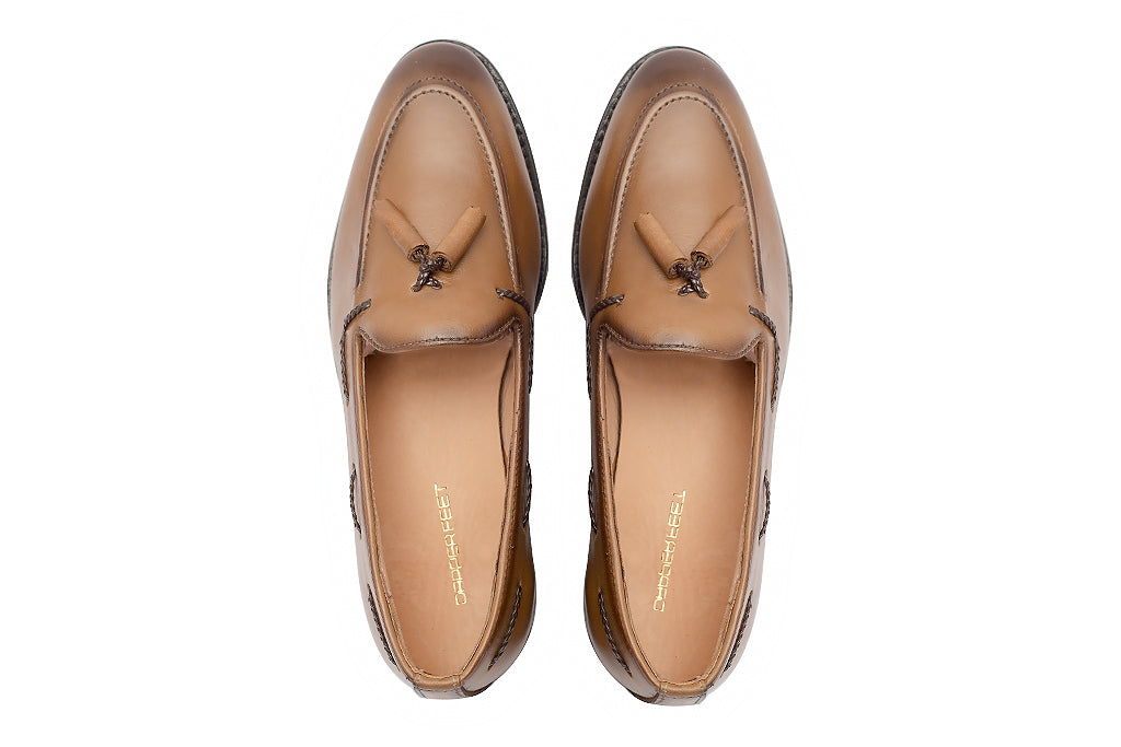 Wilson Tassel Loafers - Tan - Dapperfeet