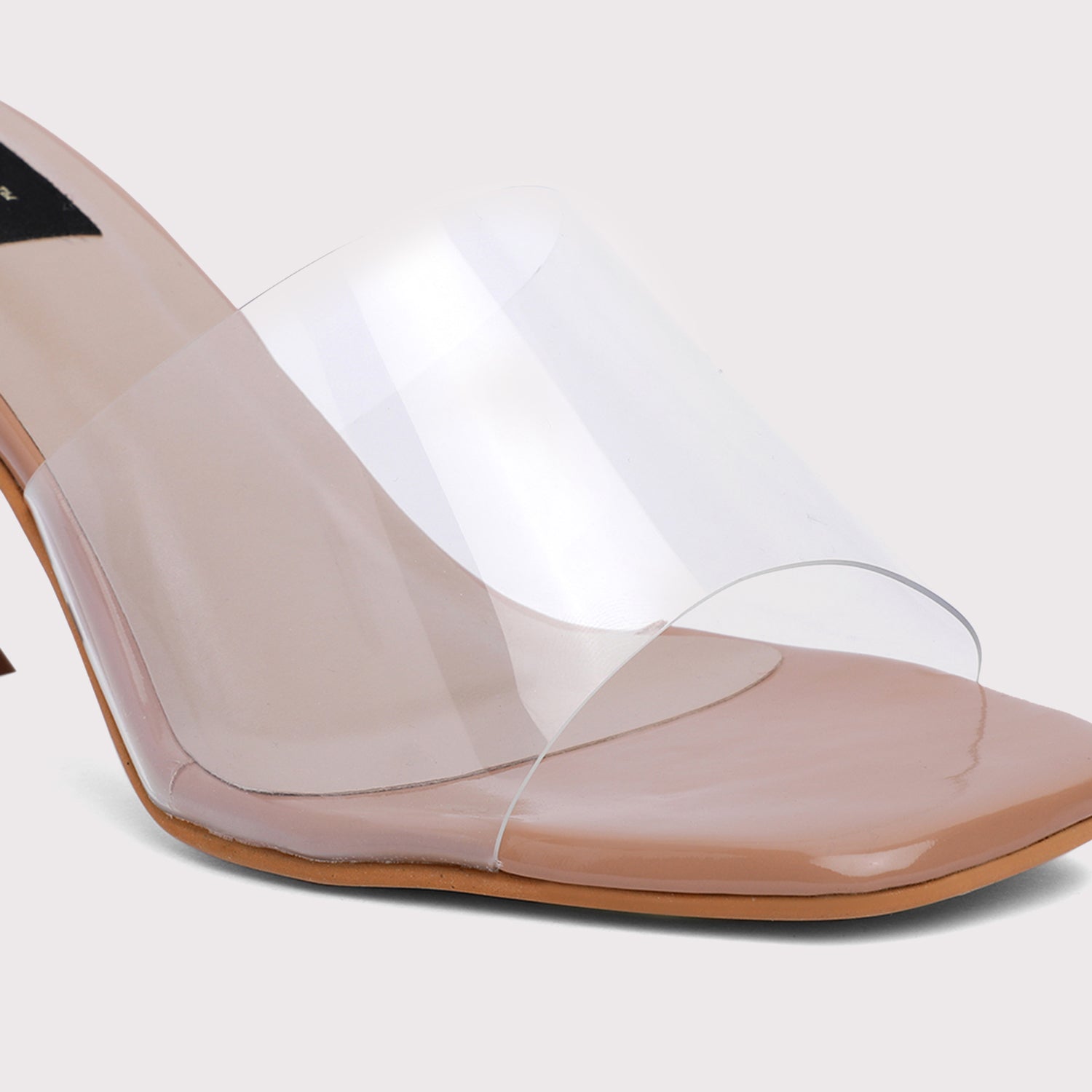 Clear Strap Stilettos - Nude