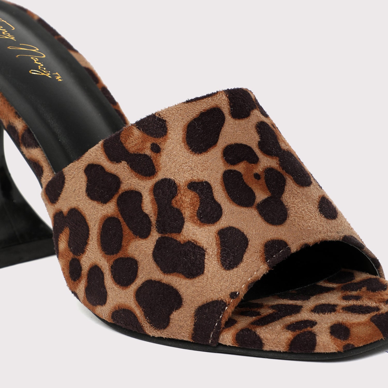 leopard block heel mules